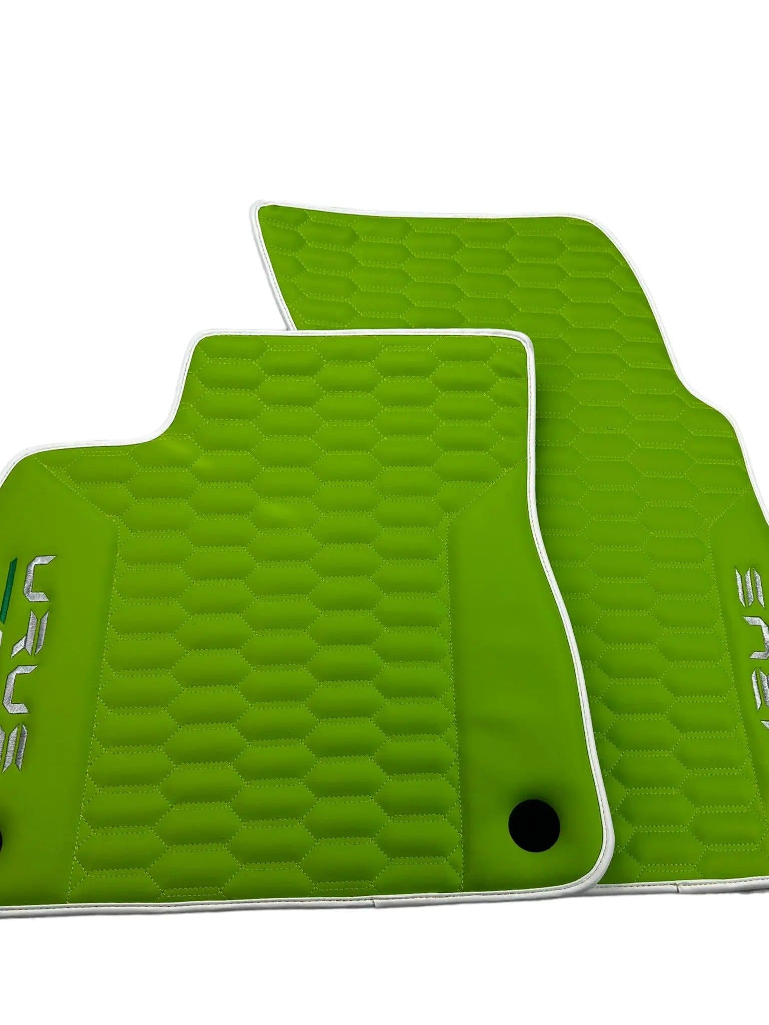 Green Leather Floor Mats for Lamborghini Urus (2018-2024) ER56 Design
