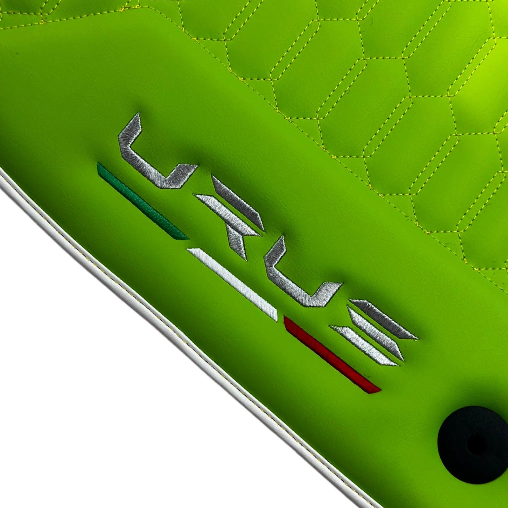 Green Leather Floor Mats for Lamborghini Urus (2018-2024) ER56 Design