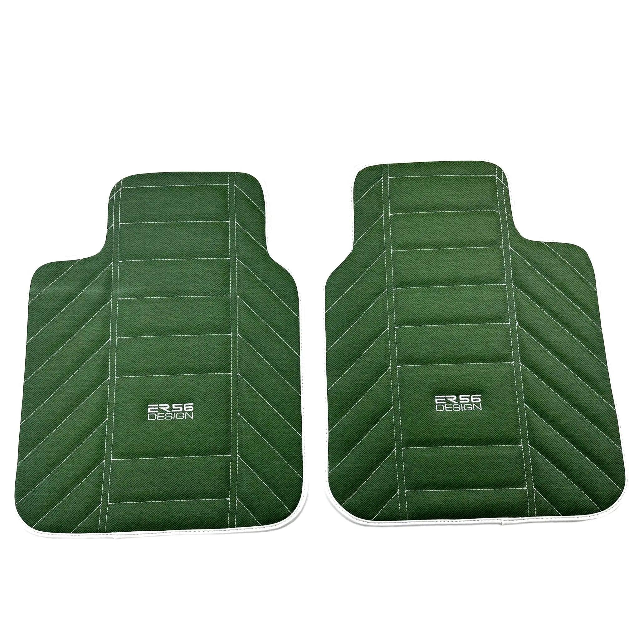 Green Leather Floor Mats For Rolls-Royce Cullinan Rr31 2018-2023 ER56 Design