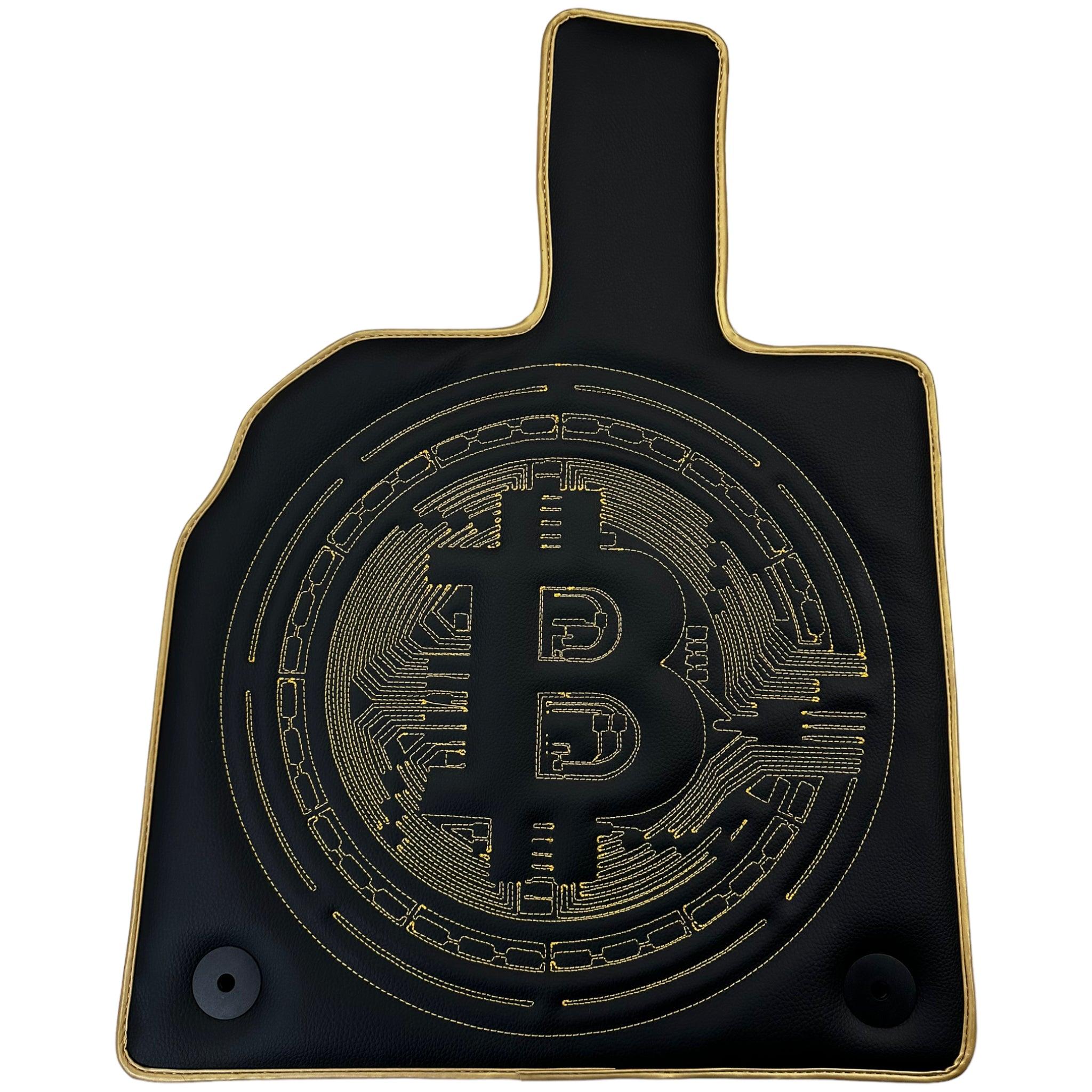 Leather Floor Mats for Lamborghini Aventador with "Bitcoin" Sewing