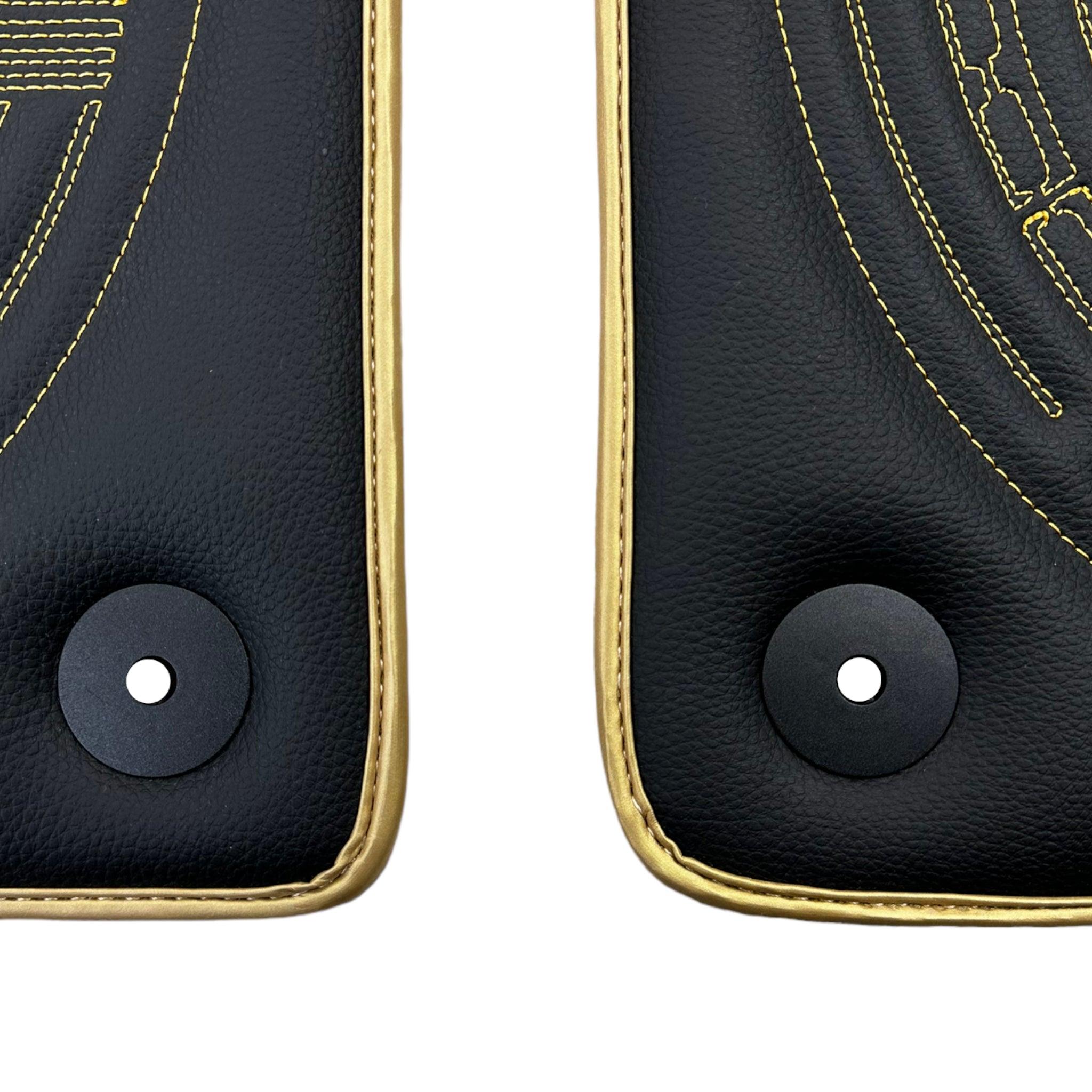 Leather Floor Mats for Lamborghini Aventador with "Bitcoin" Sewing