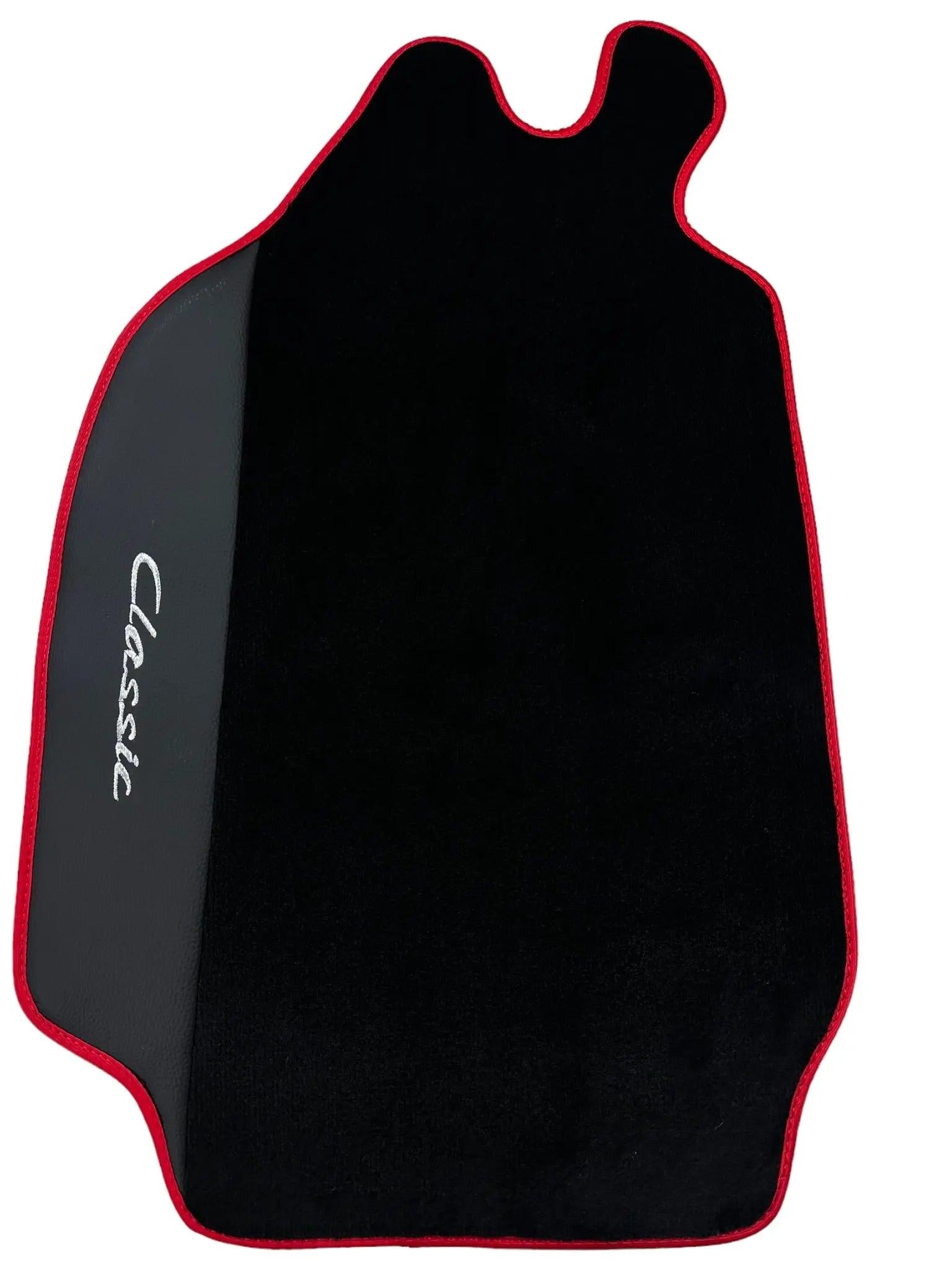 Leather Floor Mats for Porsche Classic 911 (1963-1989) with Red Trim