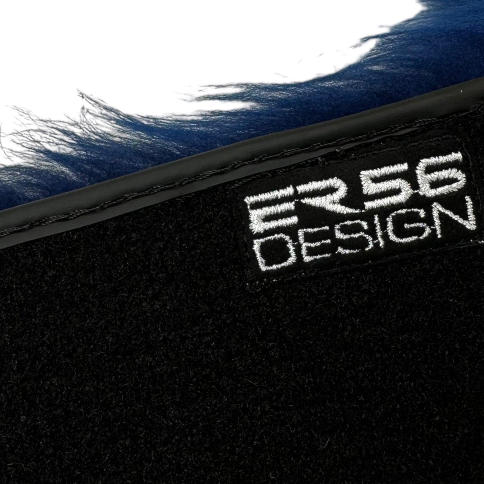 Navy Blue Sheepskin Floor Mats for Rolls Royce Cullinan RR31 (2018-2023) | ER56 Design