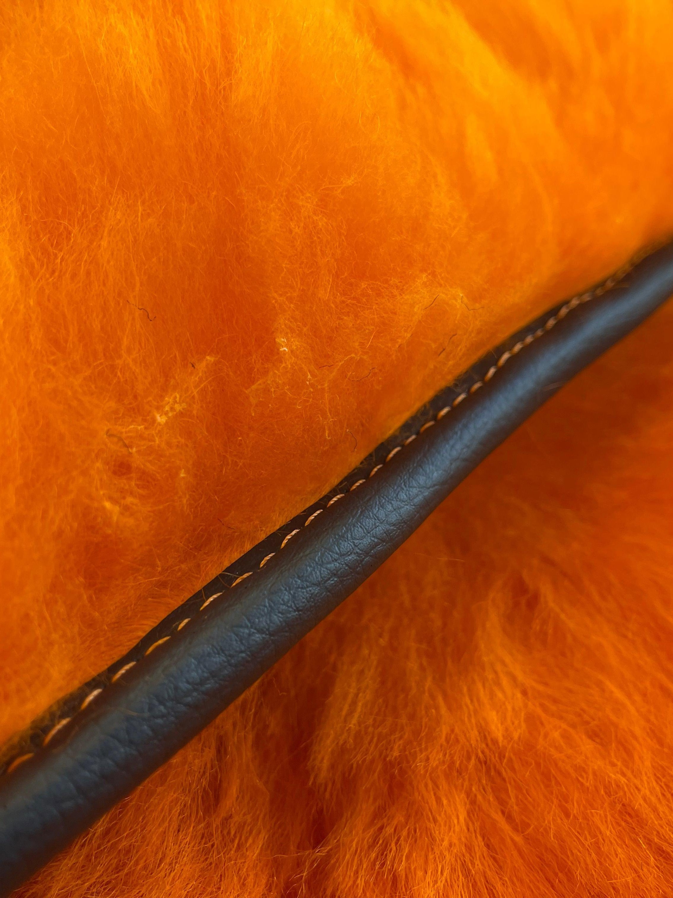 Orange Sheepskin Floor Mats For Rolls Royce Cullinan Rr31 2018-2023 Er56 Design Brand - AutoWin