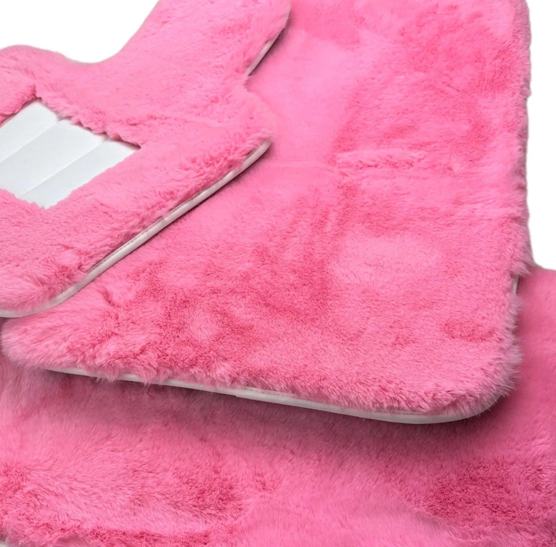 Pink Sheepskin Floor Mats For Rolls Royce Shadow 1965-1977 Er56 Design Brand