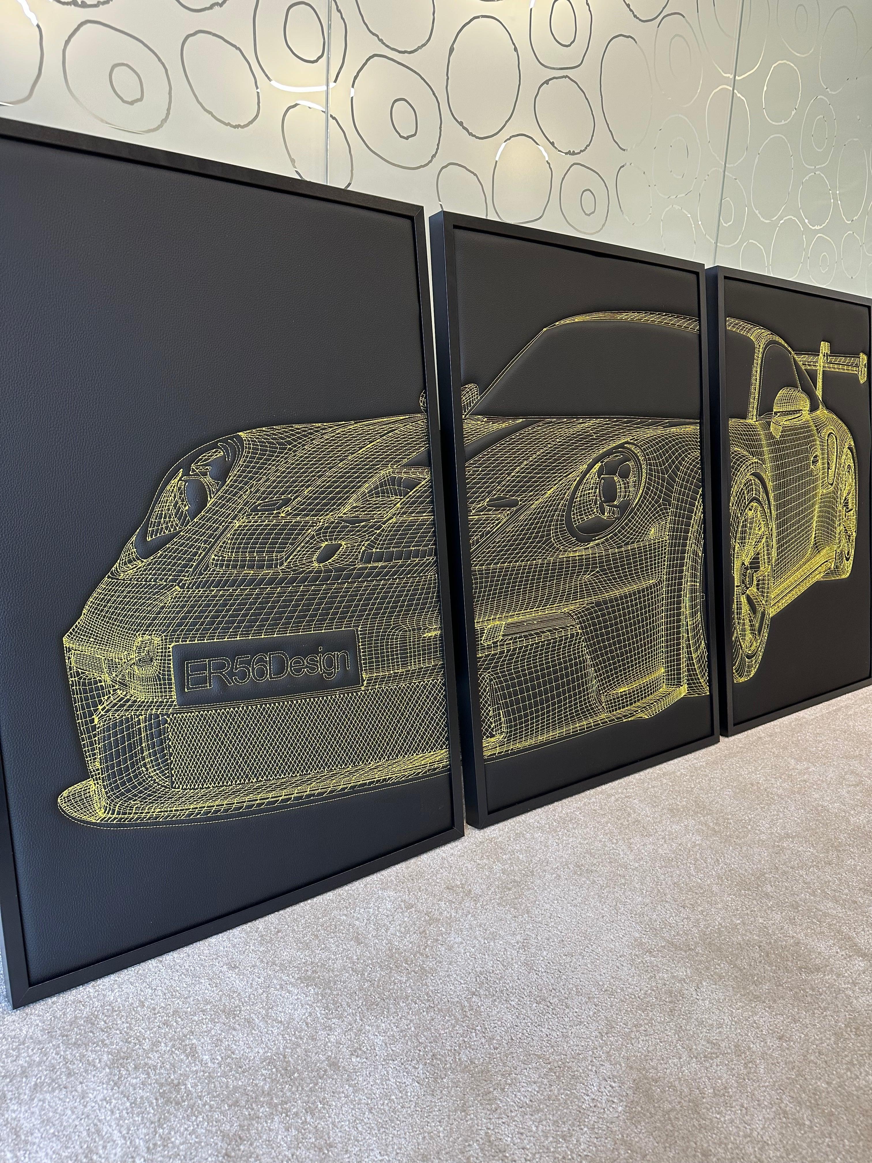 Porsche 911 GT3 Inspired 3D Luxury Eco-Leather Wall Decoration