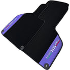 Purple Leather Black Floor Mats for Lamborghini Huracan | Black Trim