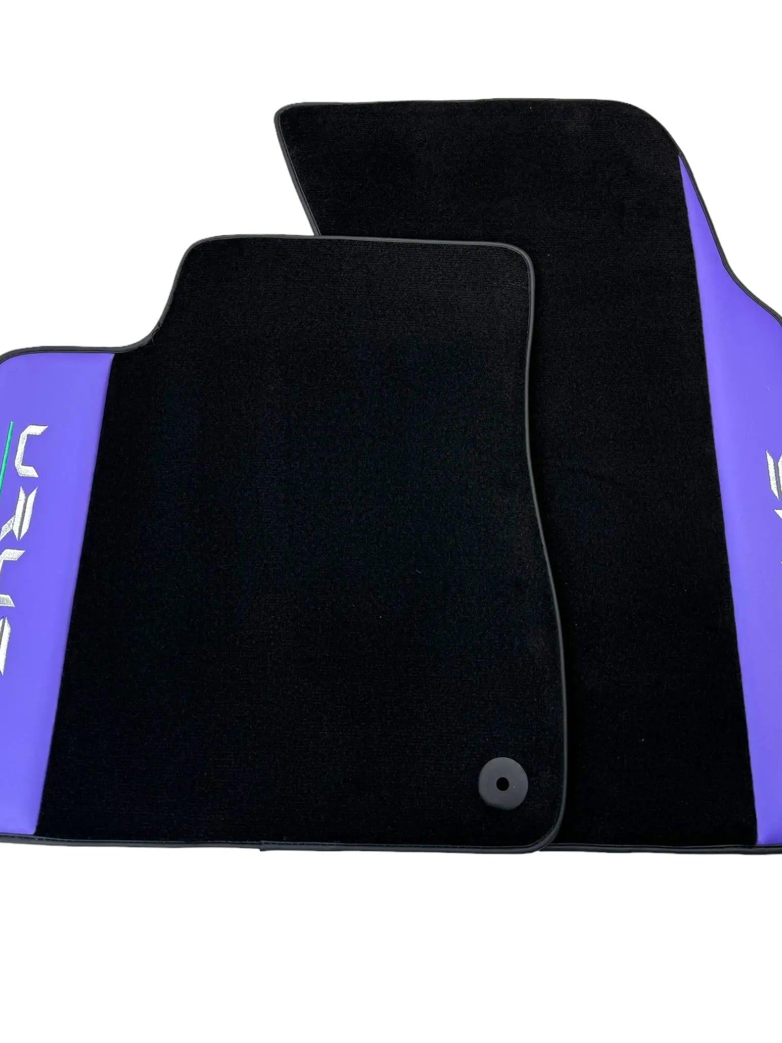 Purple Leather Black Floor Mats for Lamborghini Urus | Black Trim
