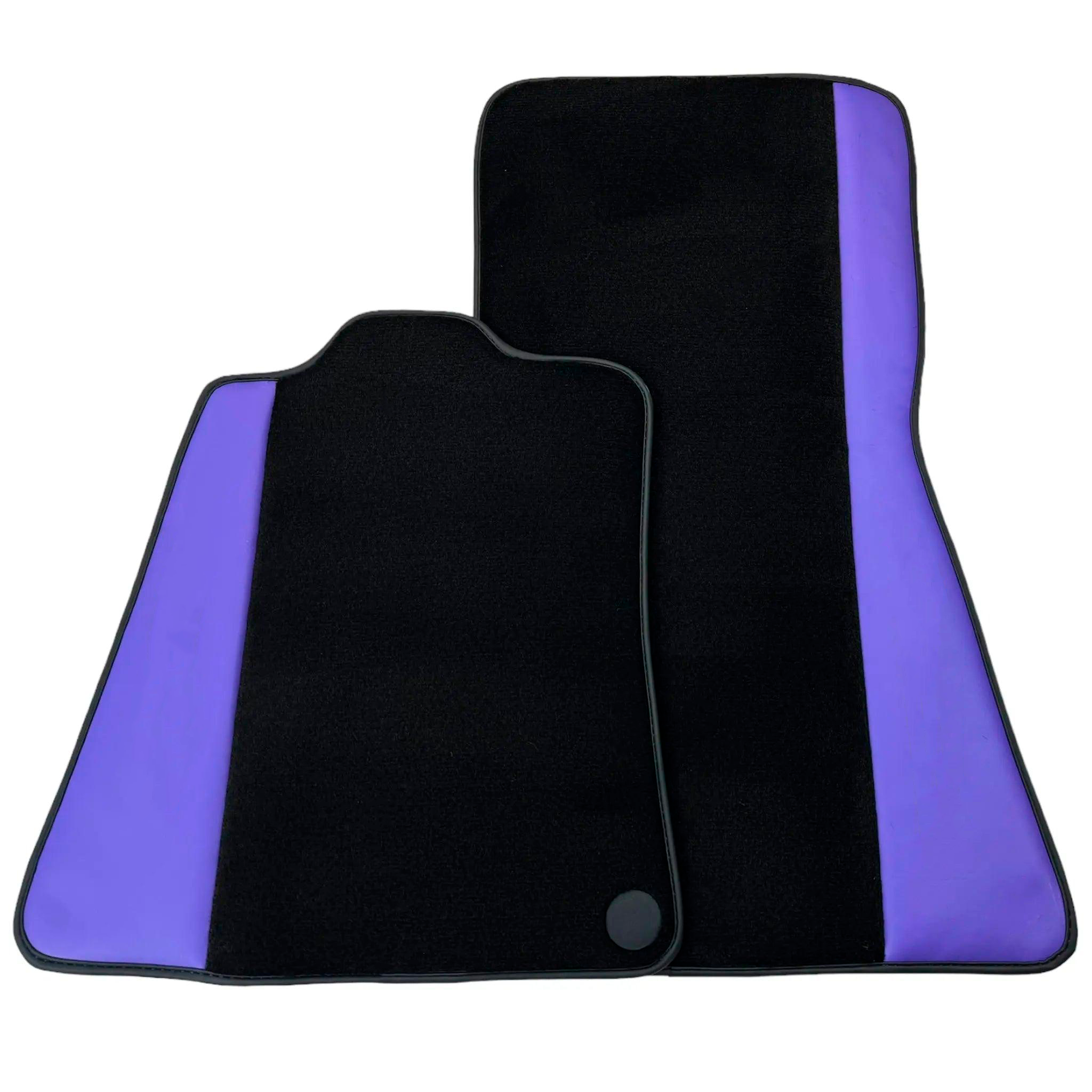 Purple Leather Black Floor Mats for McLaren 600 LT (2018-2020) | Black Trim - AutoWin