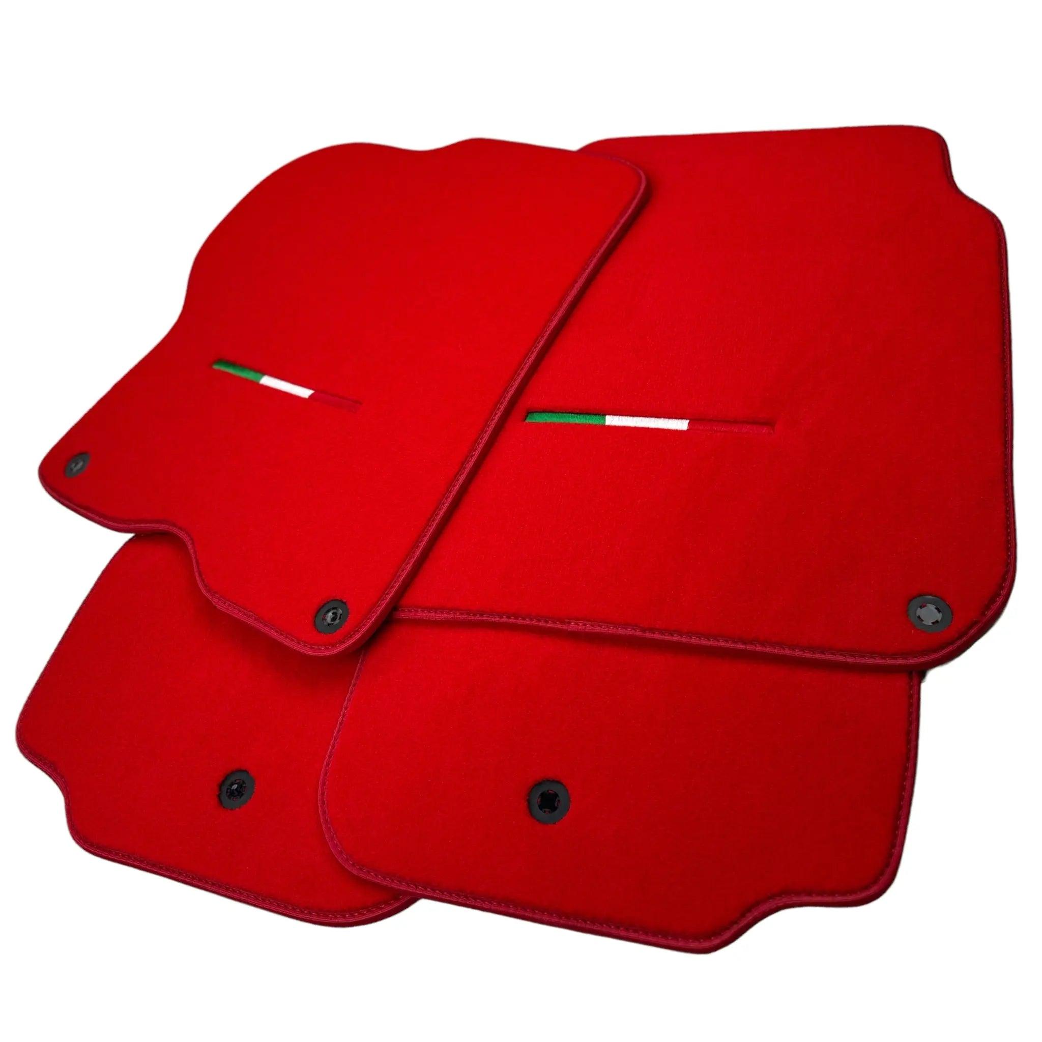Red Floor Mats For Ferrari GTC4 Lusso (2016-2023) Italian Edition
