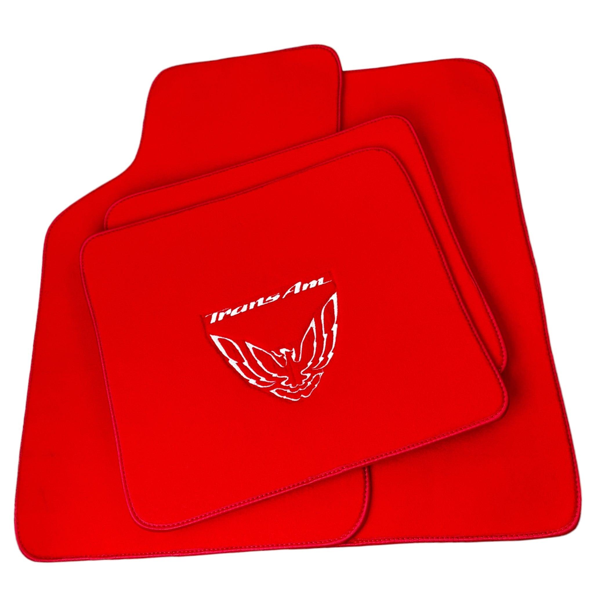 Red Floor Mats for Pontiac FireBird (1970-1981) with Trans Am Logo
