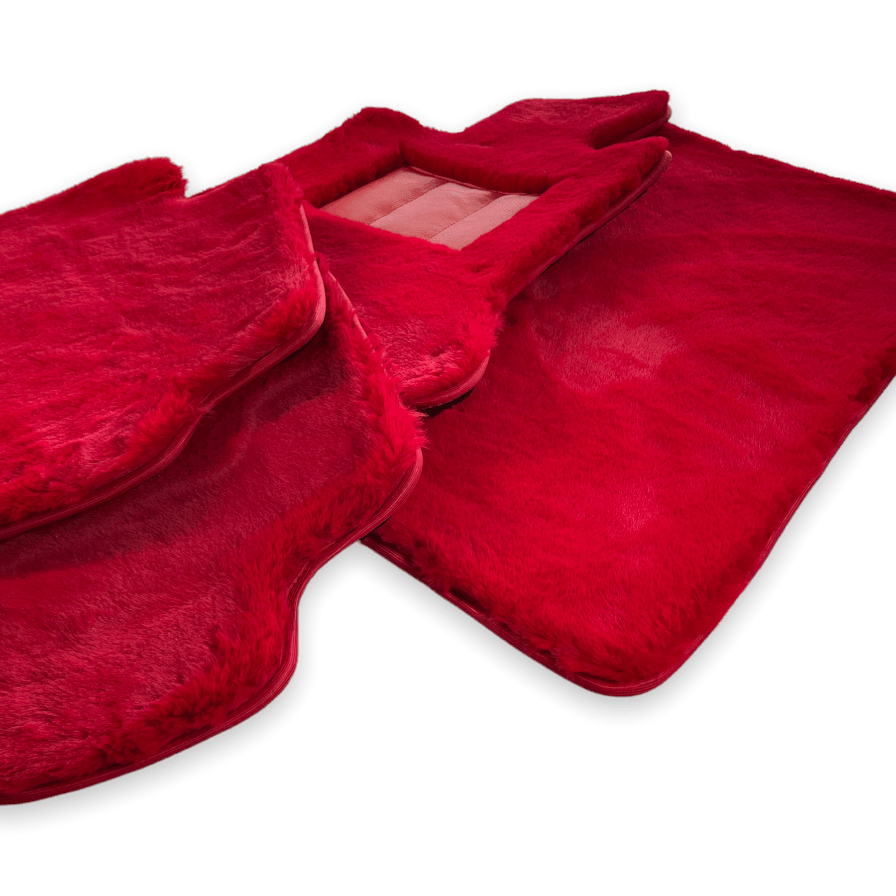 Red Sheepskin Floor Mats For Rolls Royce Shadow 1965-1977 Er56 Design Brand - AutoWin