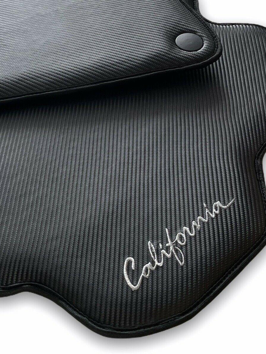 Floor Mats For Ferrari California Convertible 2008-2014 Carbon Fiber Leather - AutoWin
