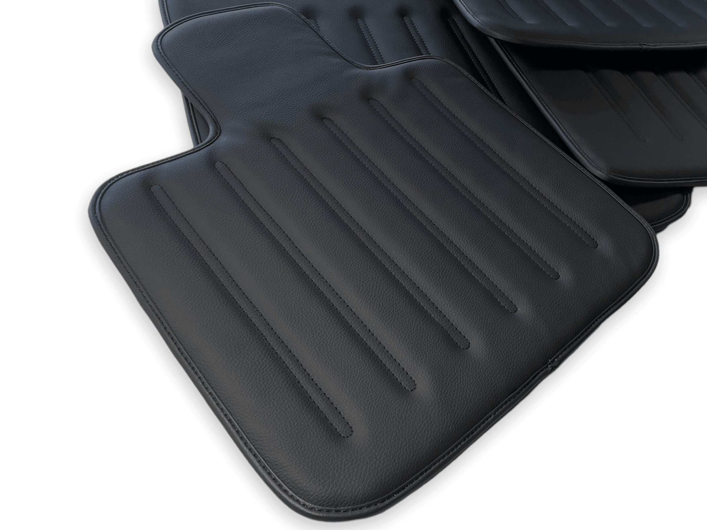 Leather Floor Mats For Rolls Royce Black Badge Phantom Drophead Coupe 2007–2016 Black - AutoWin