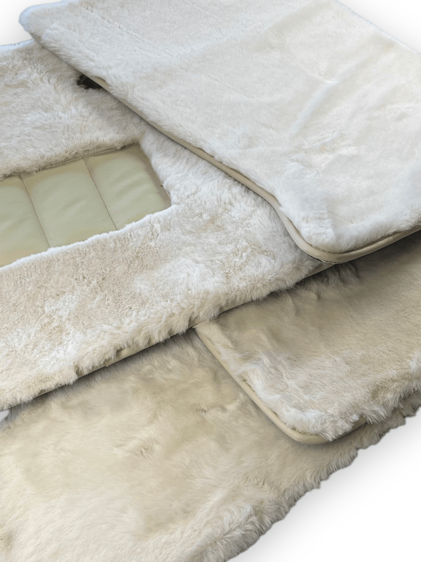 White Sheepskin Floor Mats For Rolls Royce Cullinan Rr31 2018-2023 Er56 Design Brand - AutoWin