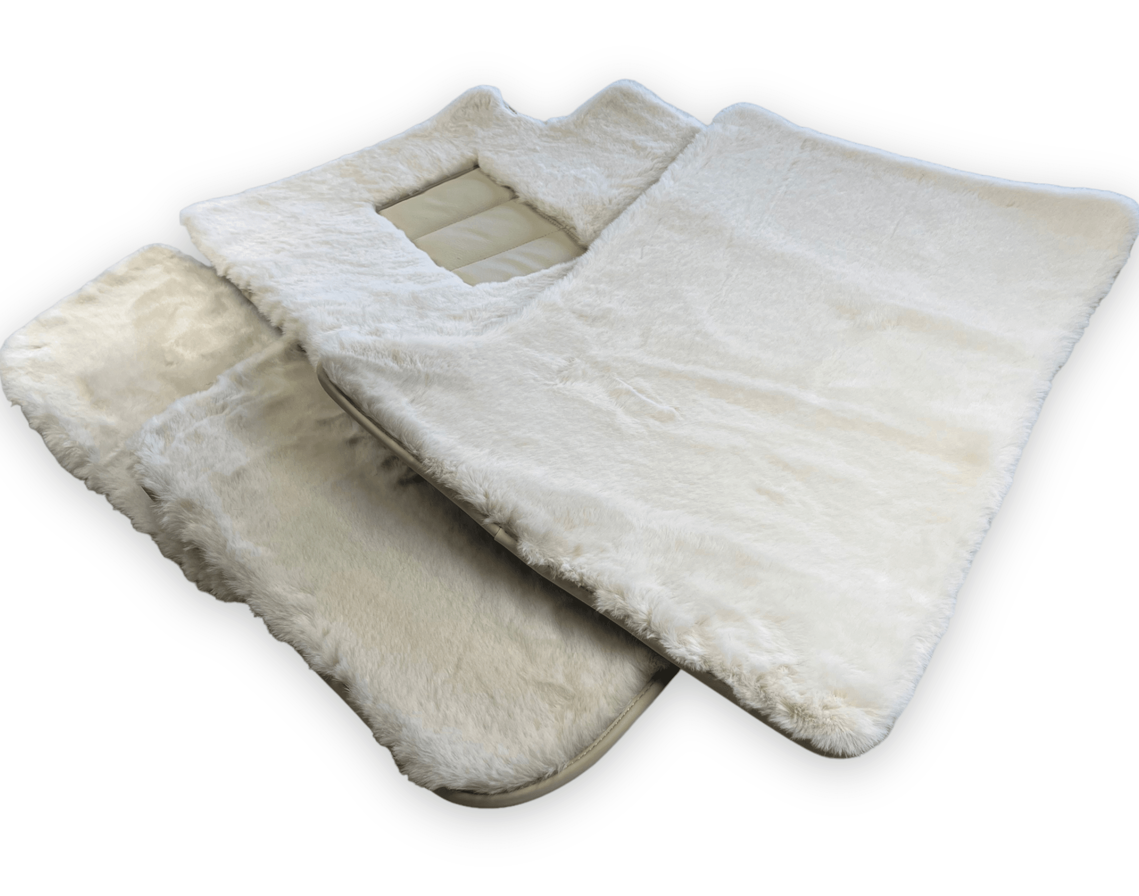White Sheepskin Floor Mats For Rolls Royce Dawn Rr6 2016-2023 Er56 Design Brand - AutoWin