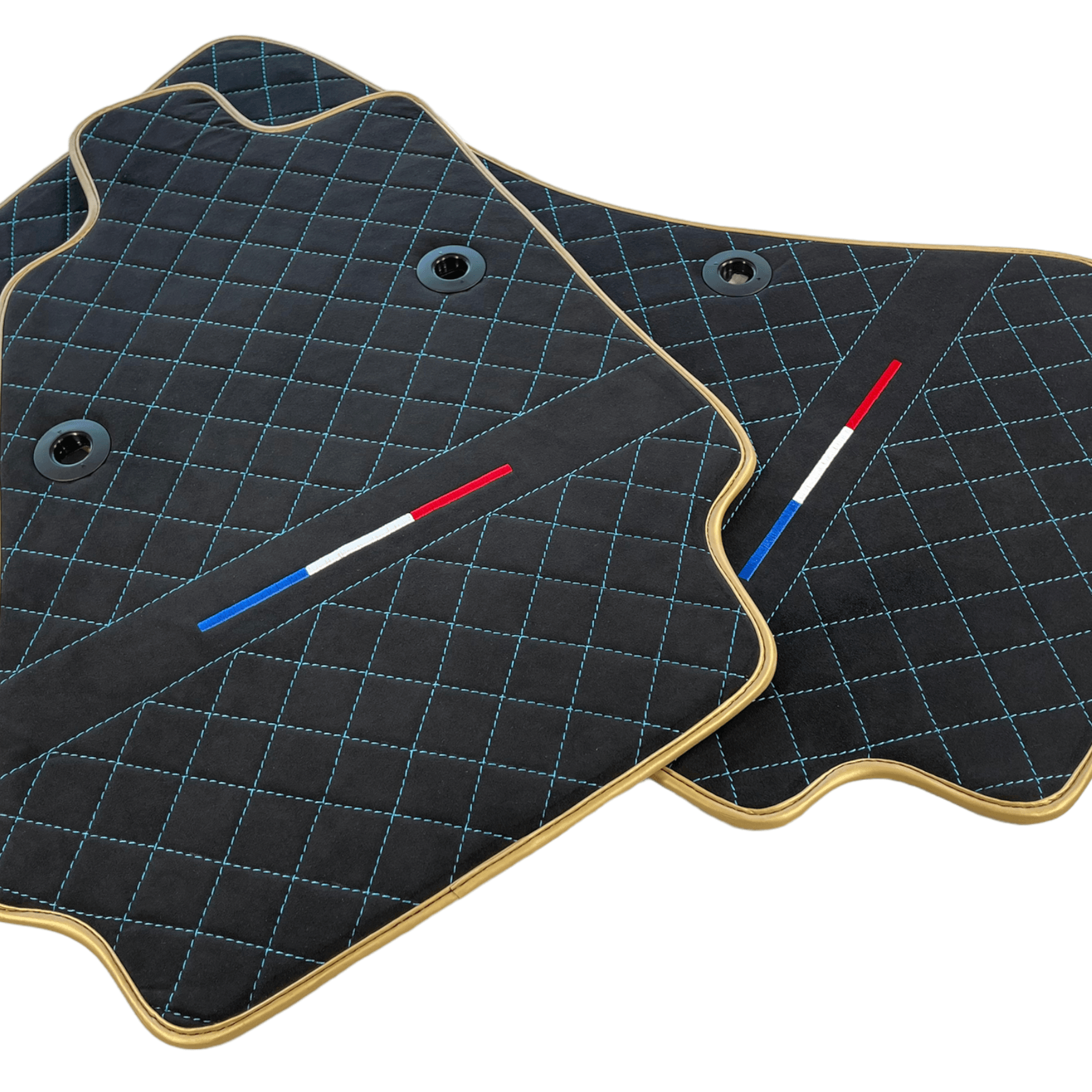 Floor Mats For Bugatti Chiron Alcantara Leather Gold Edition - AutoWin