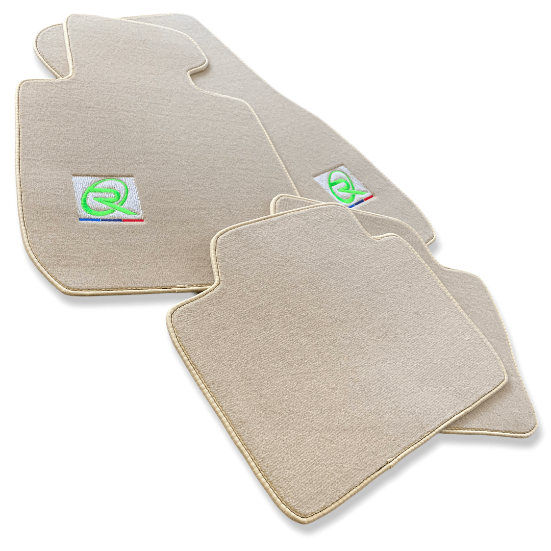 Beige Floor Mats For BMW 7 Series G11 ROVBUT Brand Tailored Set Perfect Fit Green SNIP Collection - AutoWin
