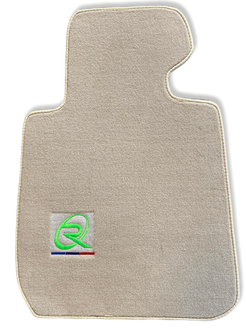 Beige Floor Mats For BMW M4 Series F83 ROVBUT Brand Tailored Set Perfect Fit Green SNIP Collection - AutoWin
