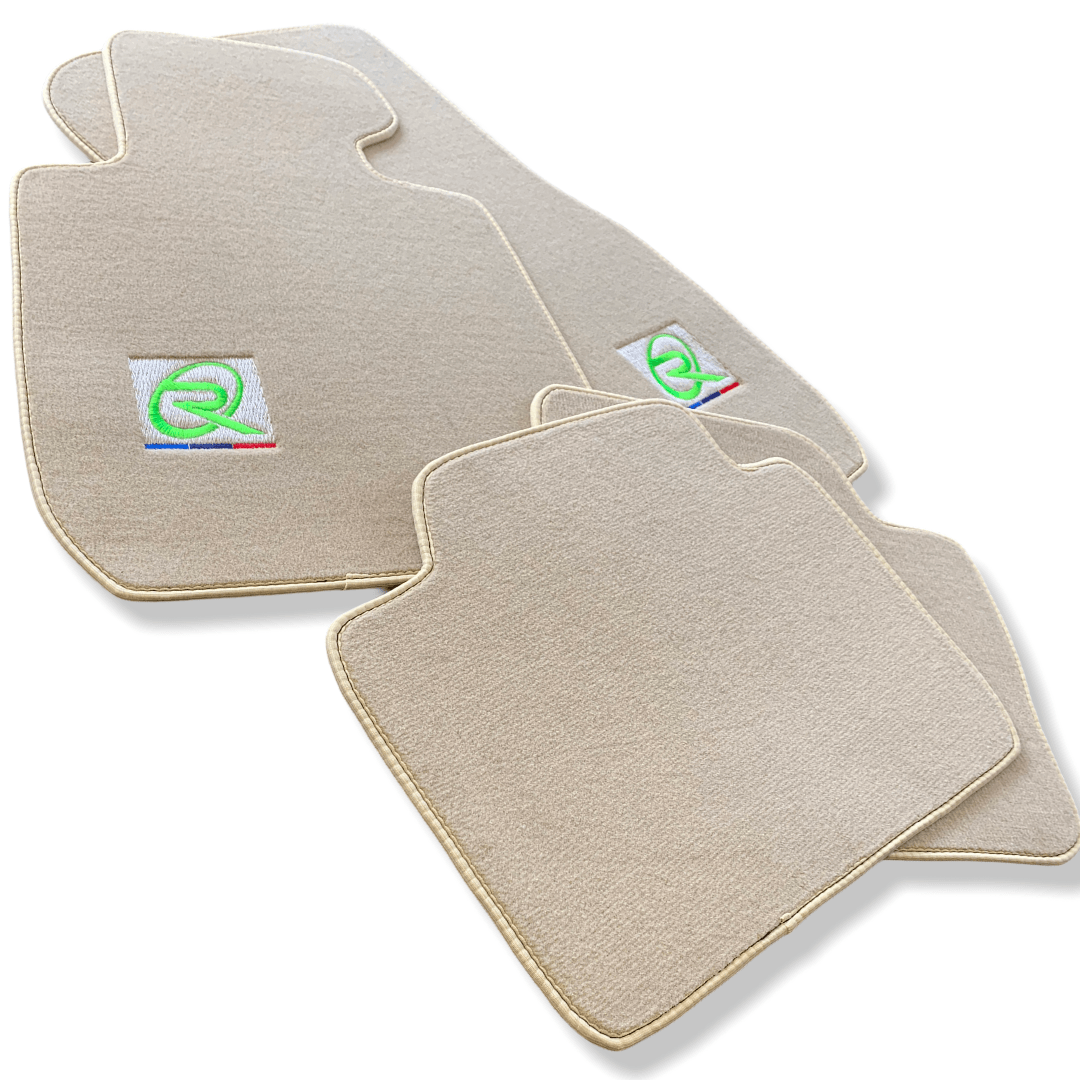 Beige Floor Mats For BMW M5 Series F90 ROVBUT Brand Tailored Set Perfect Fit Green SNIP Collection - AutoWin