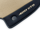 Beige Floor Mats For Ferrari 488 GTB 2016-2022 Carpets With Alcantara Leather - AutoWin