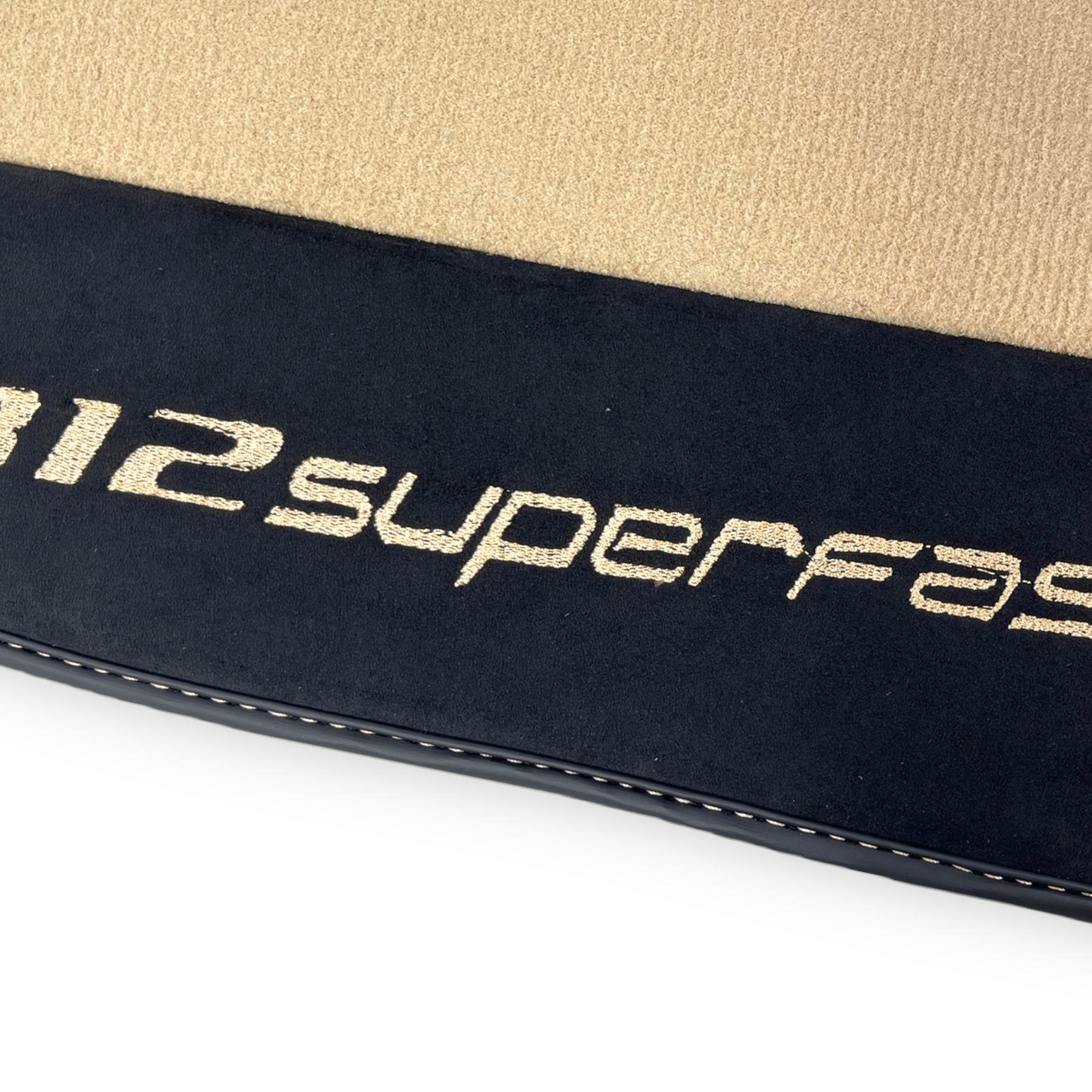 Beige Floor Mats For Ferrari 812 Superfast With Alcantara Leather - AutoWin