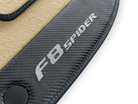 Beige Floor Mats For Ferrari F8 Spider 2019-2022 With Carbon Fiber Leather - AutoWin