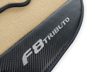 Beige Floor Mats For Ferrari F8 Tributo 2019-2022 With Carbon Leather - AutoWin