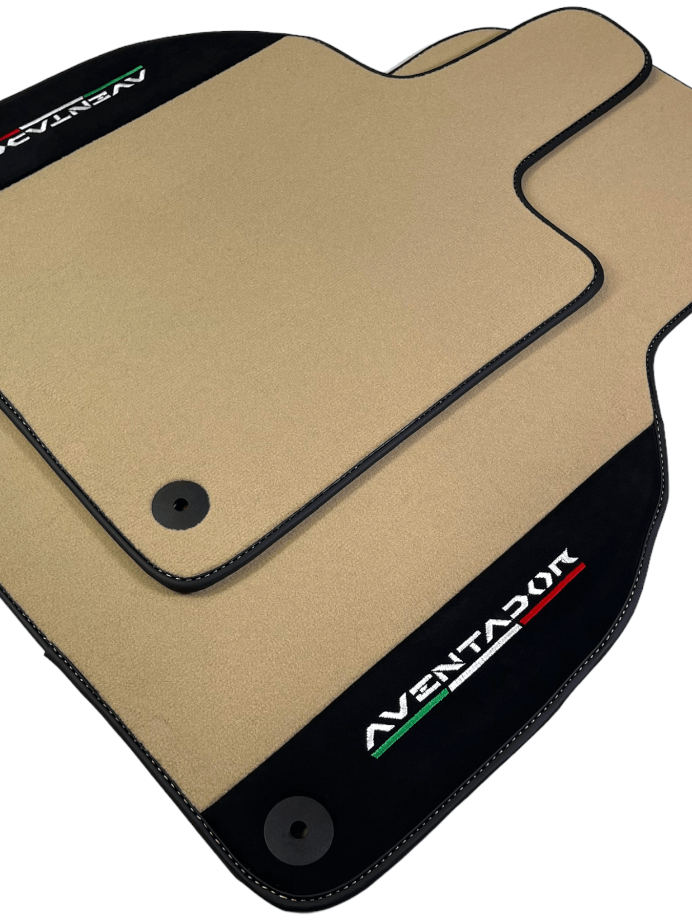 Beige Floor Mats for Lamborghini Aventador With Alcantara Leather - AutoWin