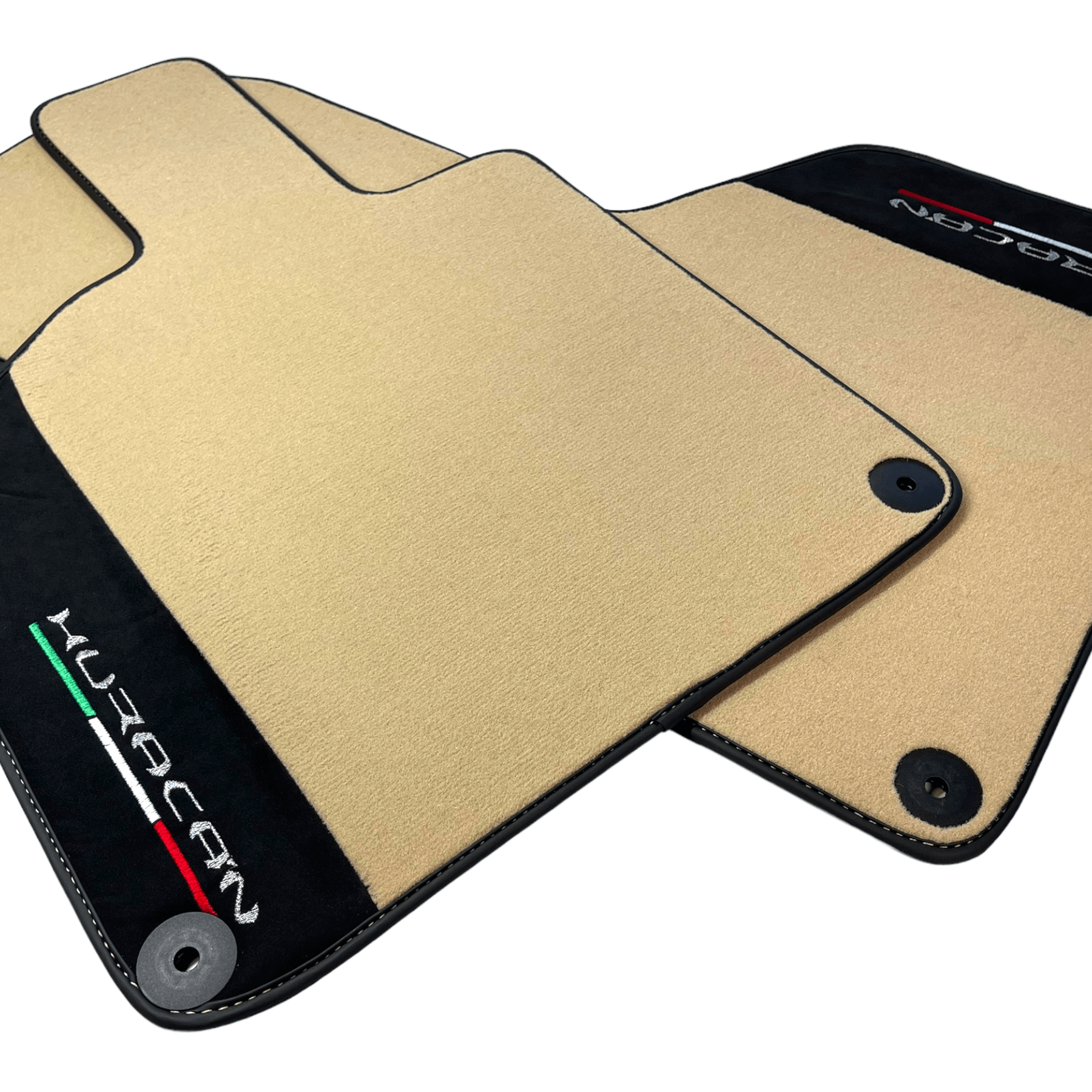 Beige Floor Mats for Lamborghini Huracan With Alcantara Leather - AutoWin