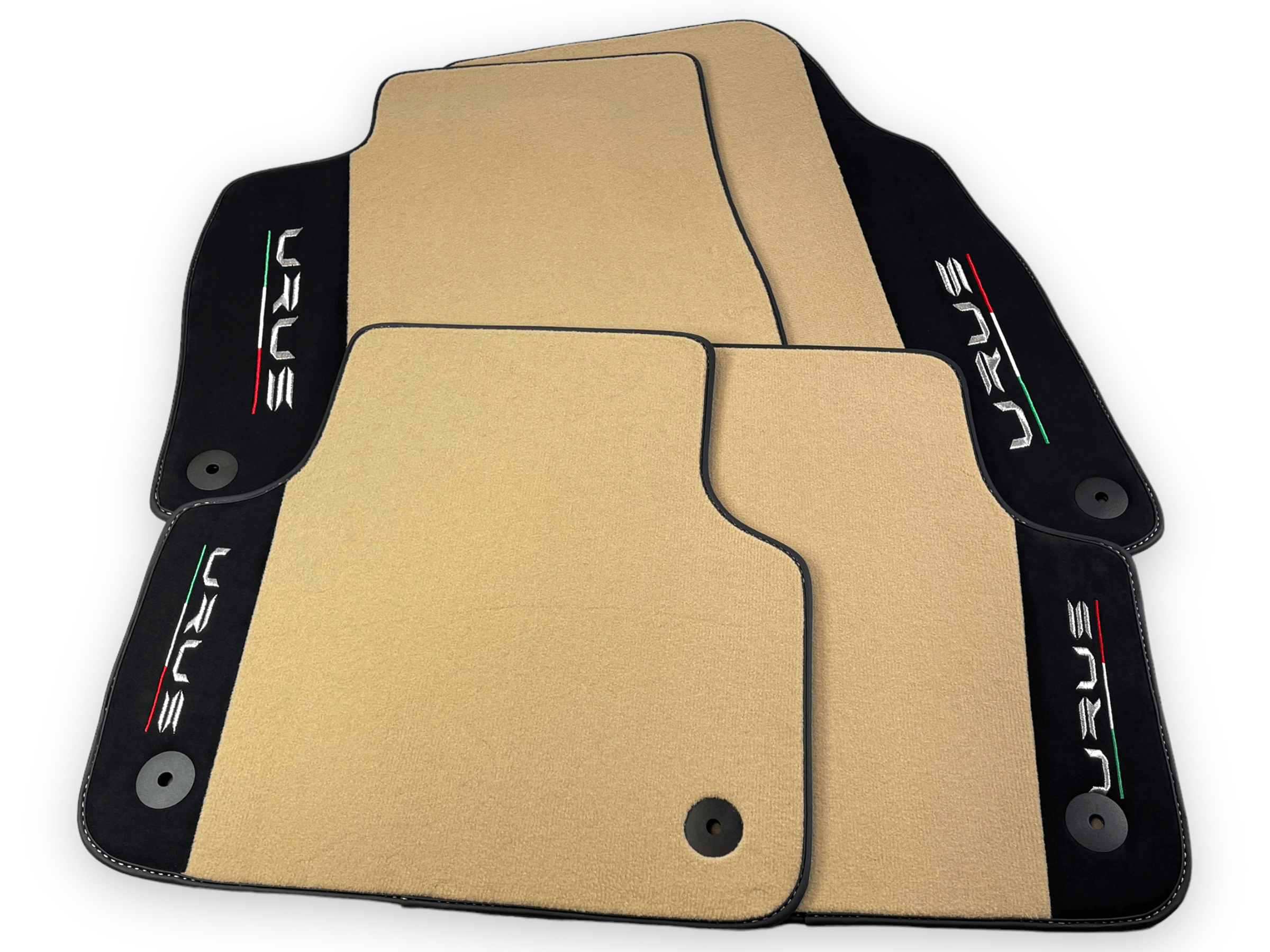 Beige Floor Mats For Lamborghini Urus With Alcantara Leather - AutoWin