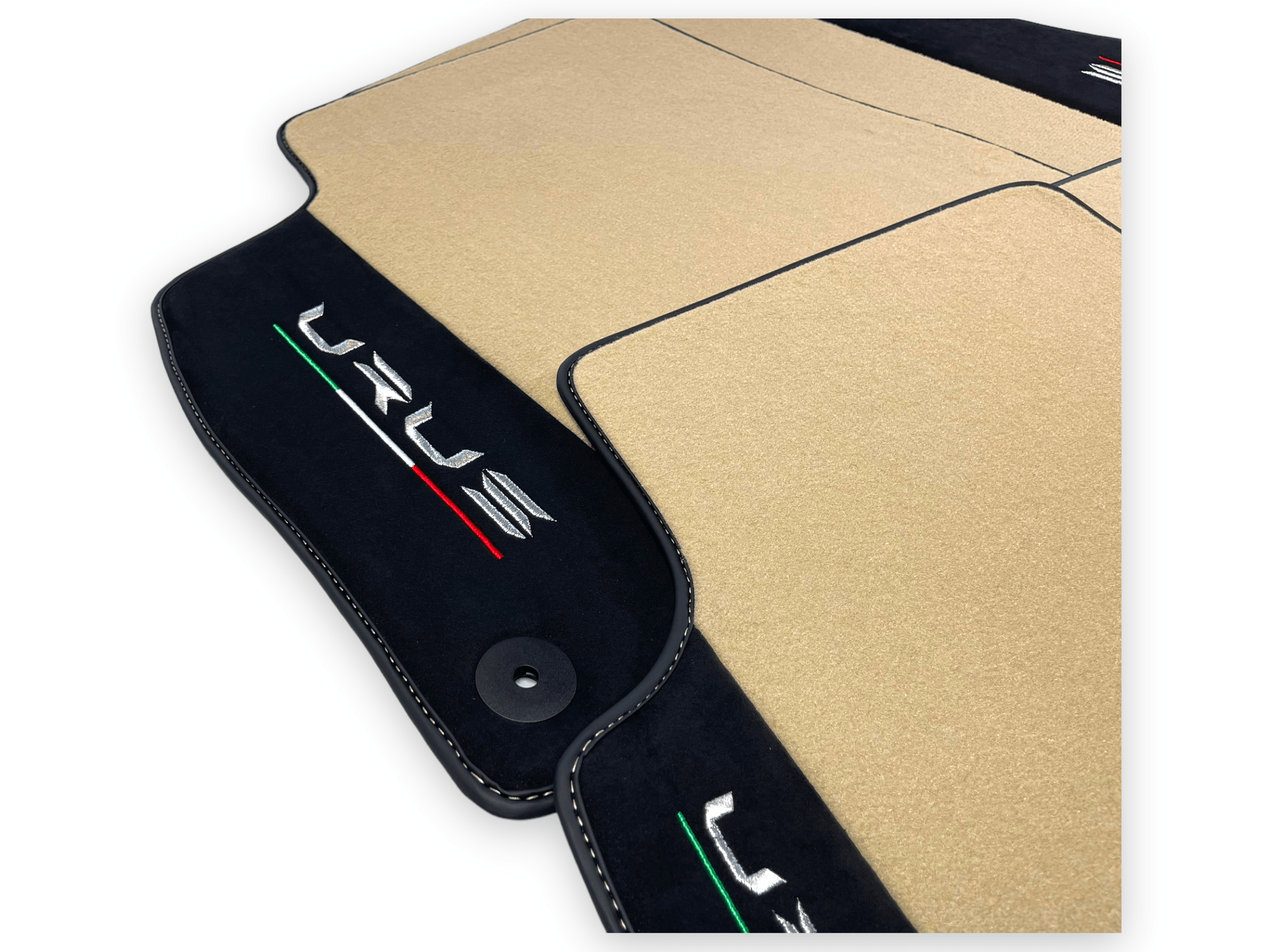 Beige Floor Mats For Lamborghini Urus With Alcantara Leather - AutoWin