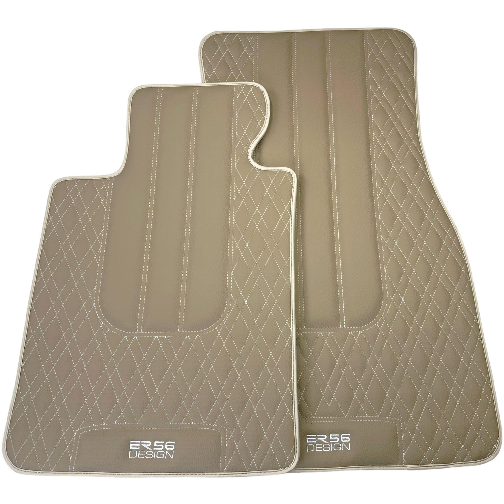Beige Leather Floor Floor Mats For BMW 3 Series E46 Coupe