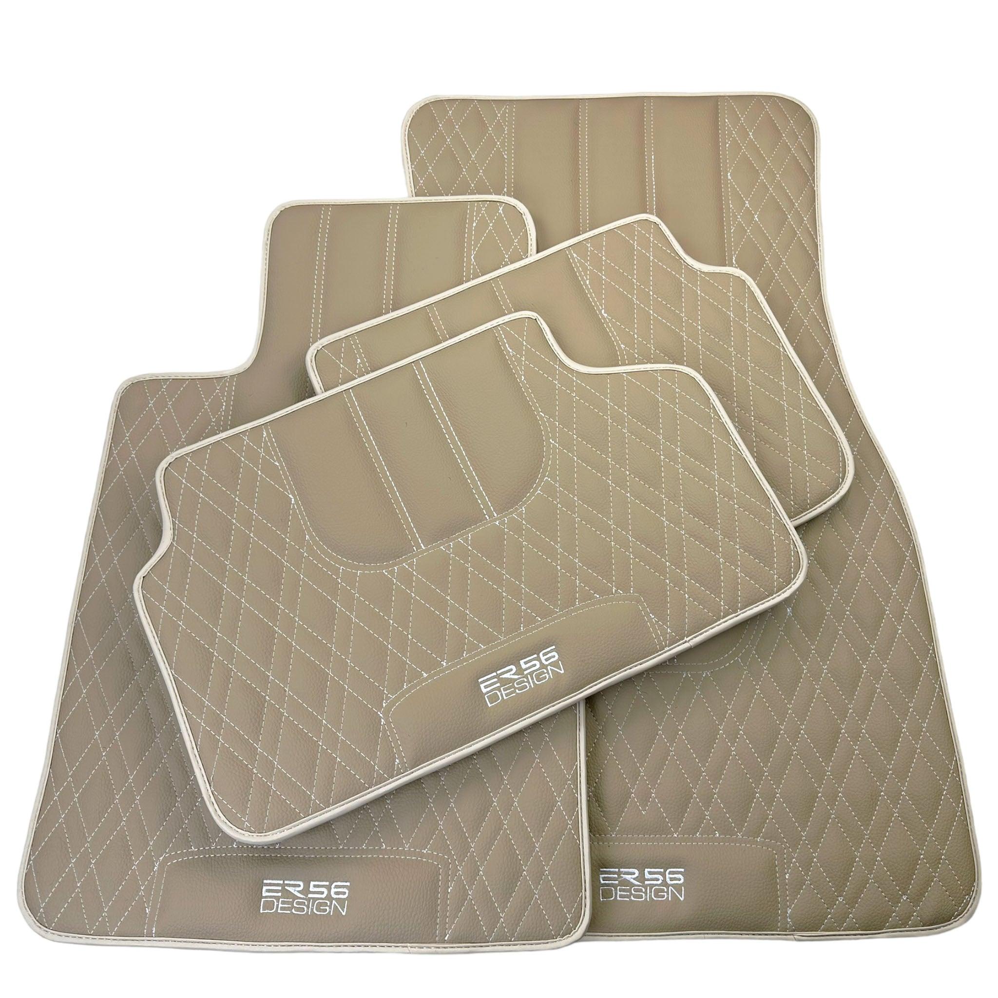 Beige Leather Floor Mats For BMW 1 Series E88 Convertible