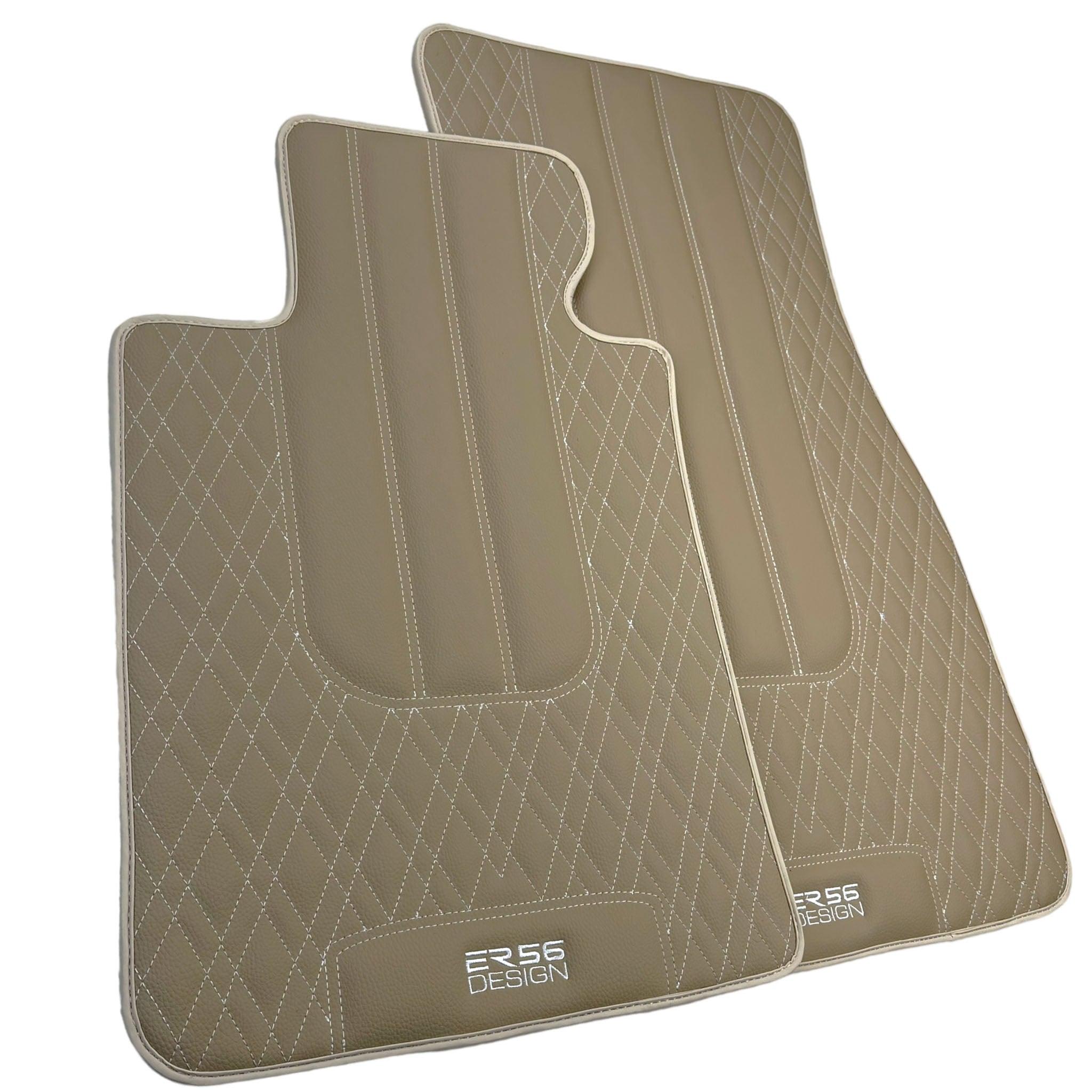 Beige Leather Floor Mats For BMW 7 Series E32