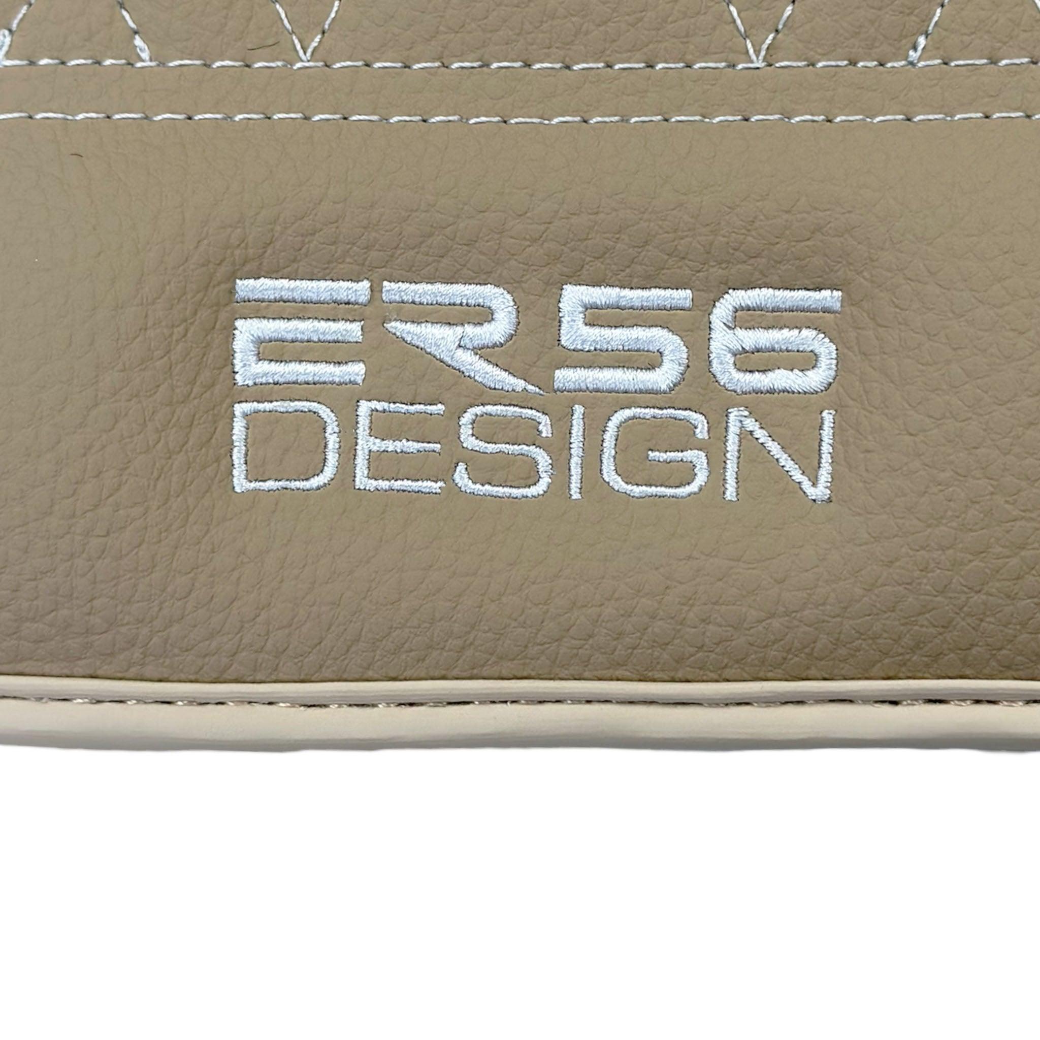 Beige Leather Floor Mats For BMW 7 Series E38 | Fighter Jet Edition