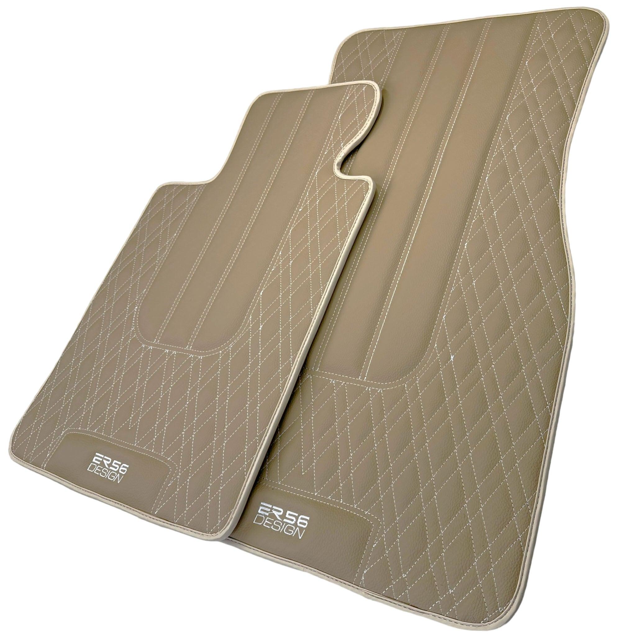 Beige Leather Floor Mats For BMW M4 G82 Coupe
