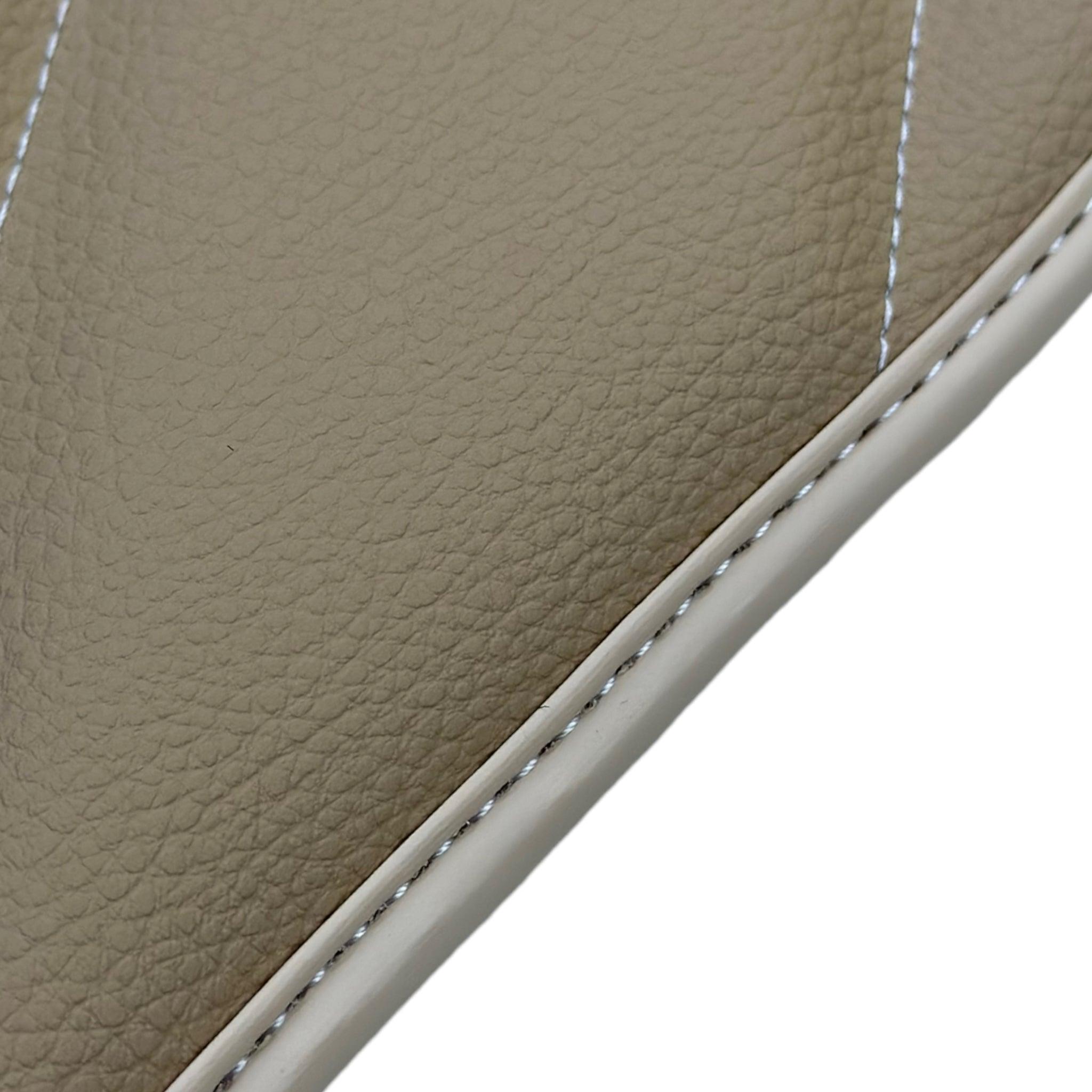 Beige Leather Floor Mats For Mercedes Benz C-Class C204 Coupe (2011-2015)