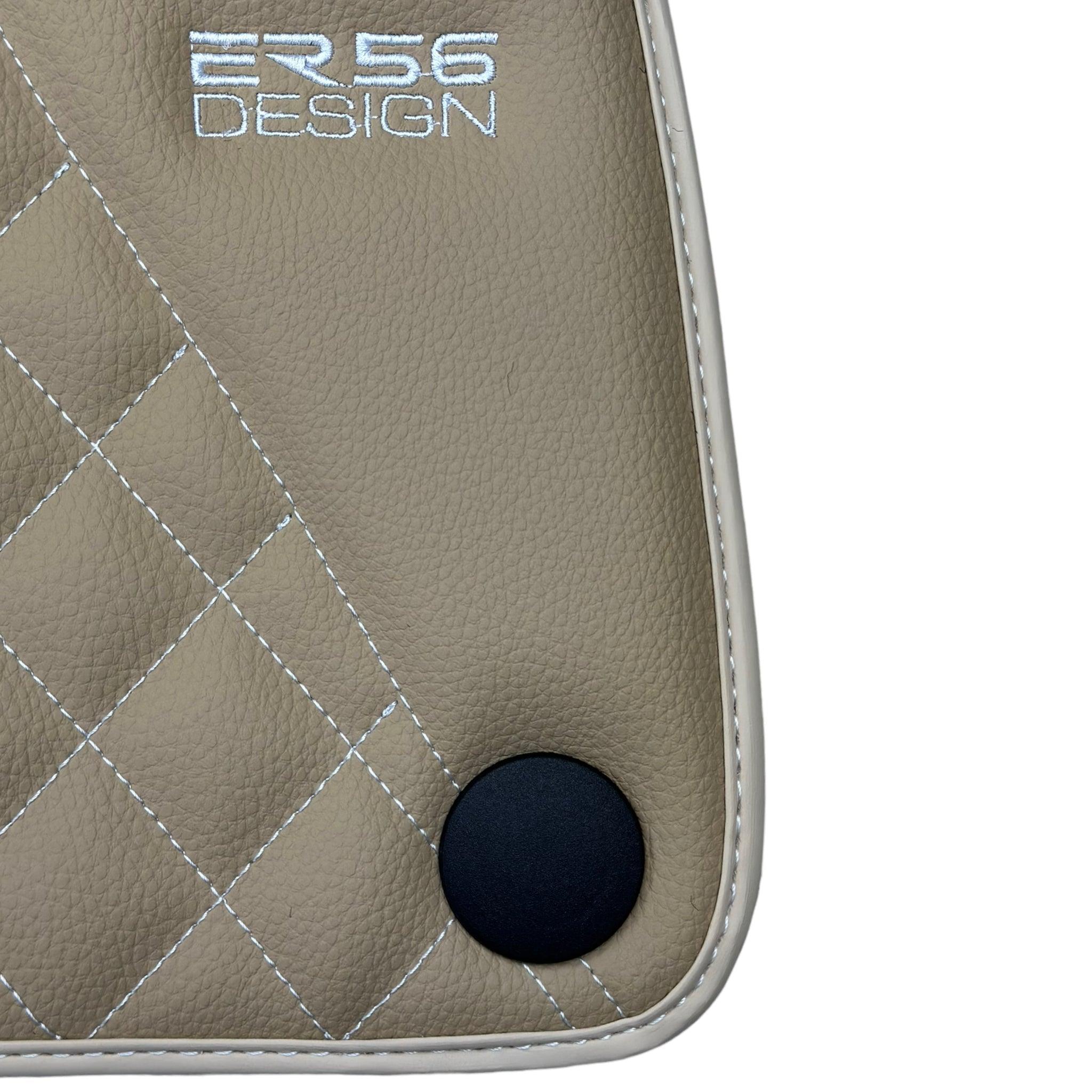 Beige Leather Floor Mats For Mercedes Benz C-Class C205 Coupe (2015-2018)