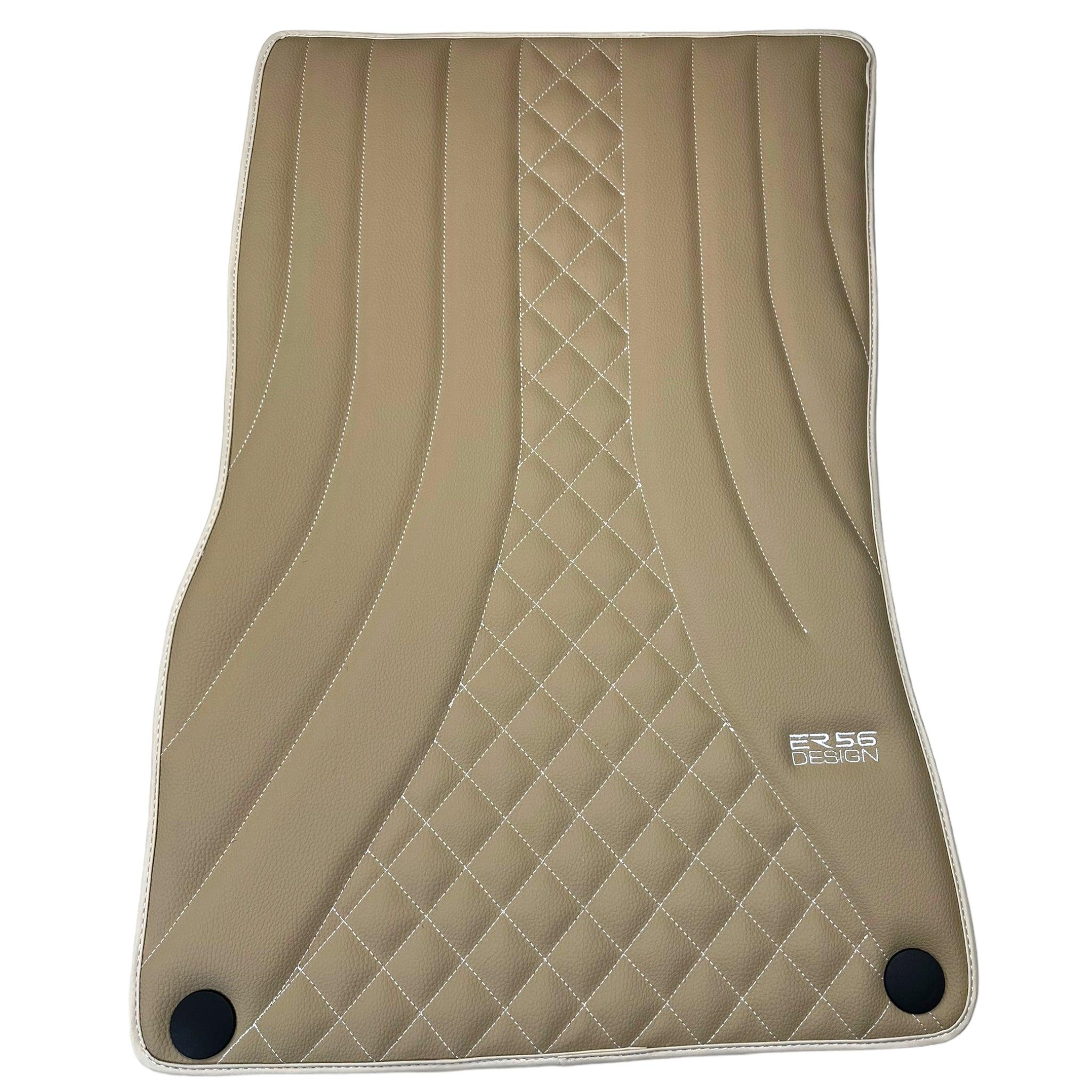 Beige Leather Floor Mats For Mercedes Benz CLA-Class C118 Coupe (2019-2023)
