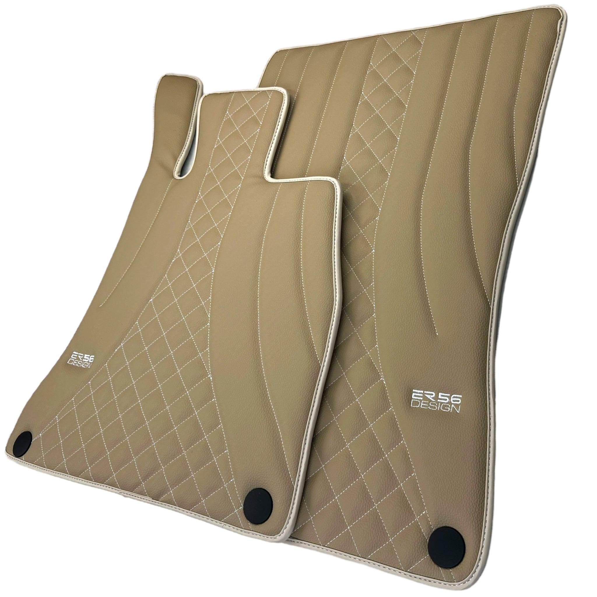 Beige Leather Floor Mats For Mercedes Benz E-Class C207 Coupe (2009-2013)