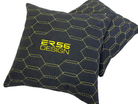 Black Alcantara Leather Pillows ER56 Design Set of 2 Yellow Sewing - AutoWin