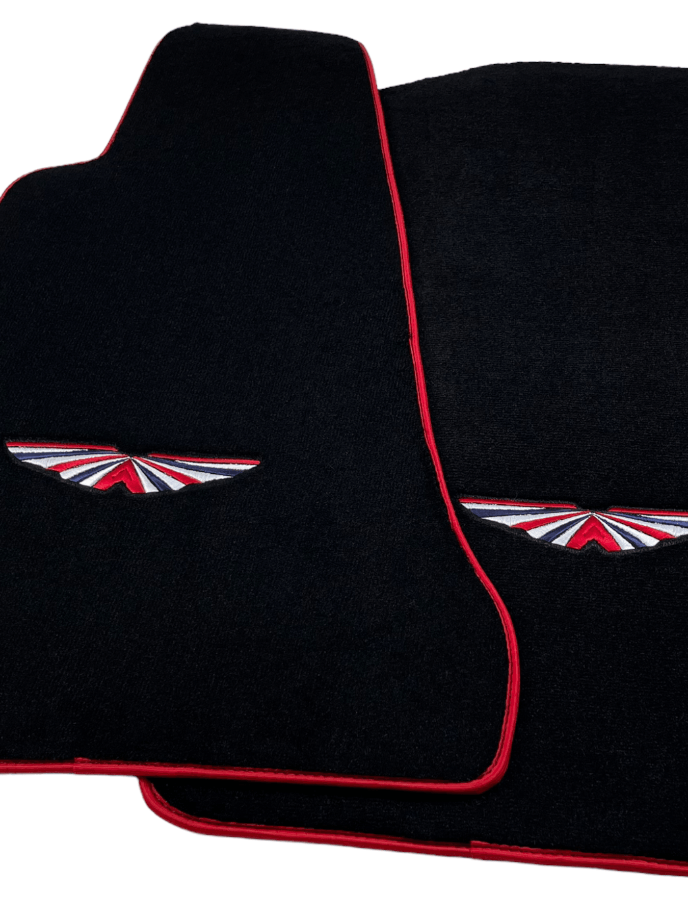 Black Floor Mats For Aston Martin Vantage V8 Convertible 2004-2017 Red Trim - AutoWin