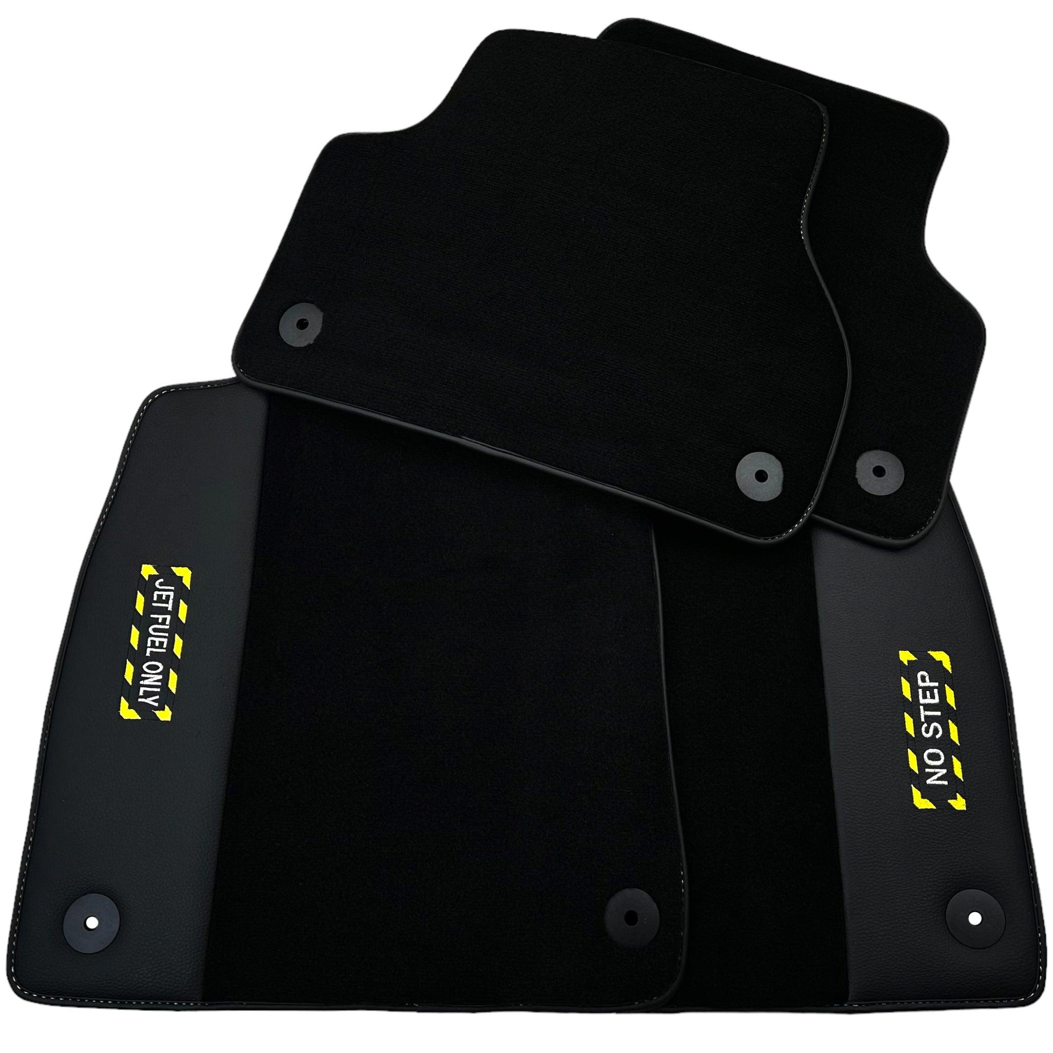 Black Floor Mats for Audi A4 - B7 Convertible (2006-2009) | Fighter Jet Edition