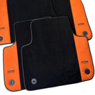 Black Floor Mats for Audi Q2 (2020-2024) Orange Alcantara | ER56 Design