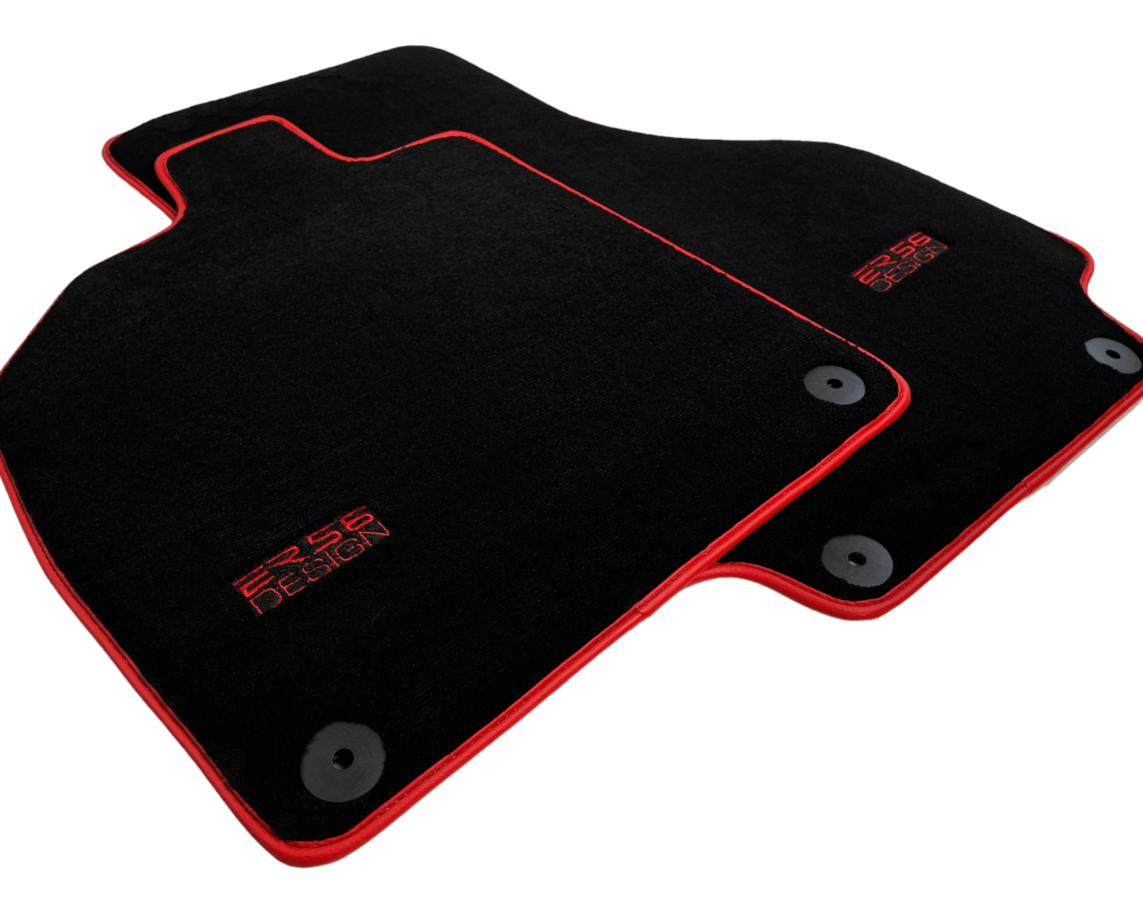 Floor Mats For Audi R8 2nd Gen 2015-2023 Carpet Er56 Design Red Trim - AutoWin
