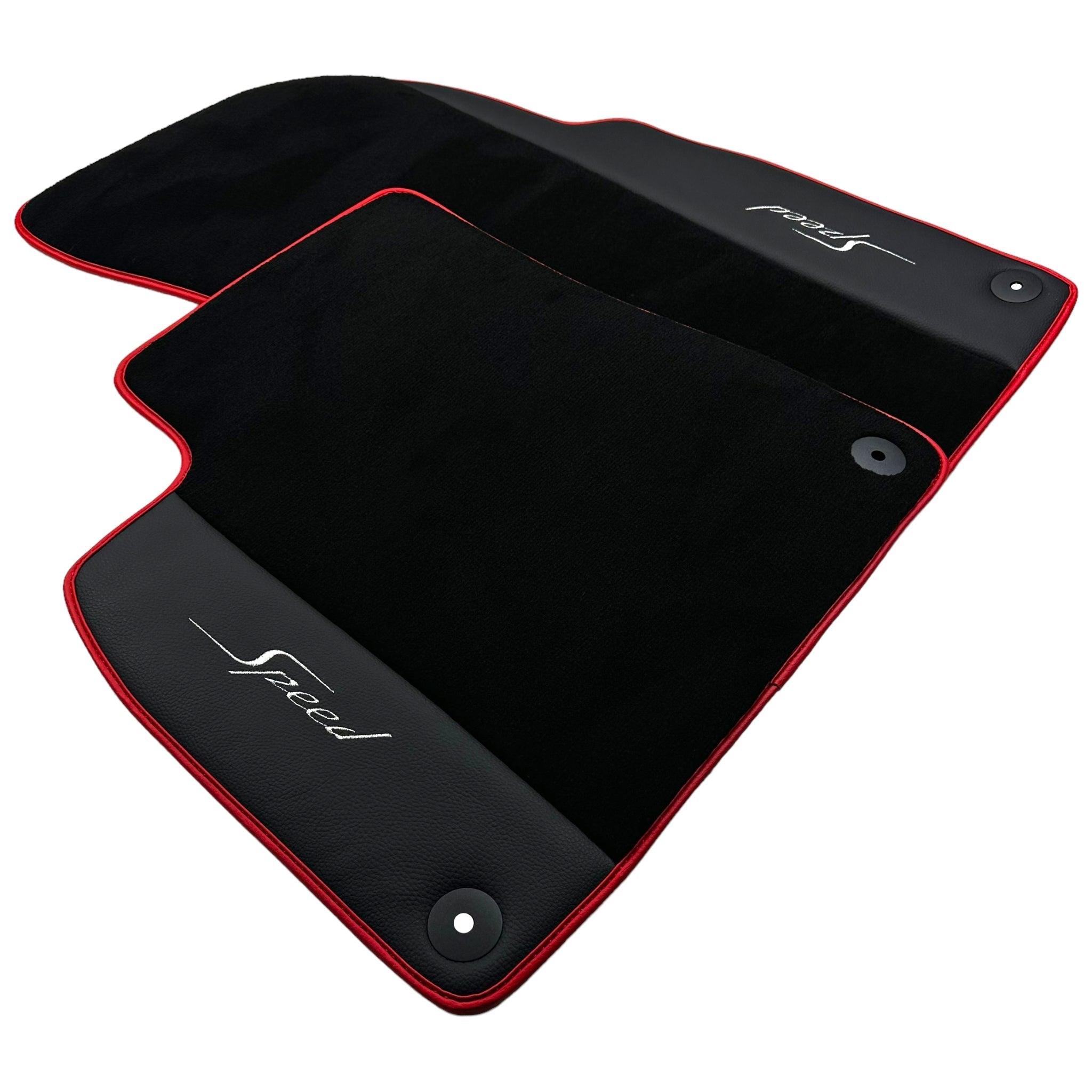 Floor Mats For Bentley Flying Spur (2013-2019) with Leather and Red Trim