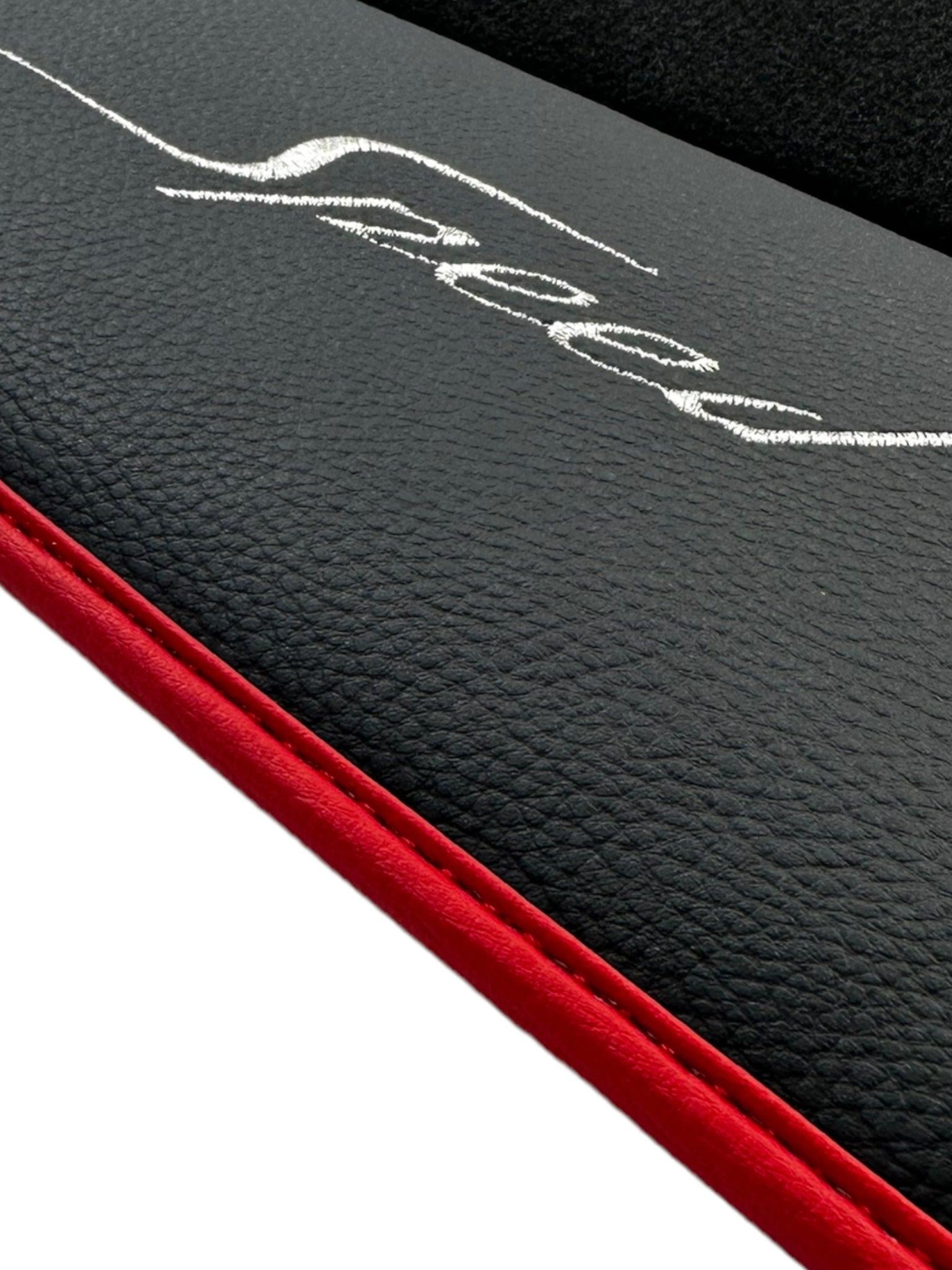 Floor Mats For Bentley Mulsanne (2010–2020) with Leather and Red Trim