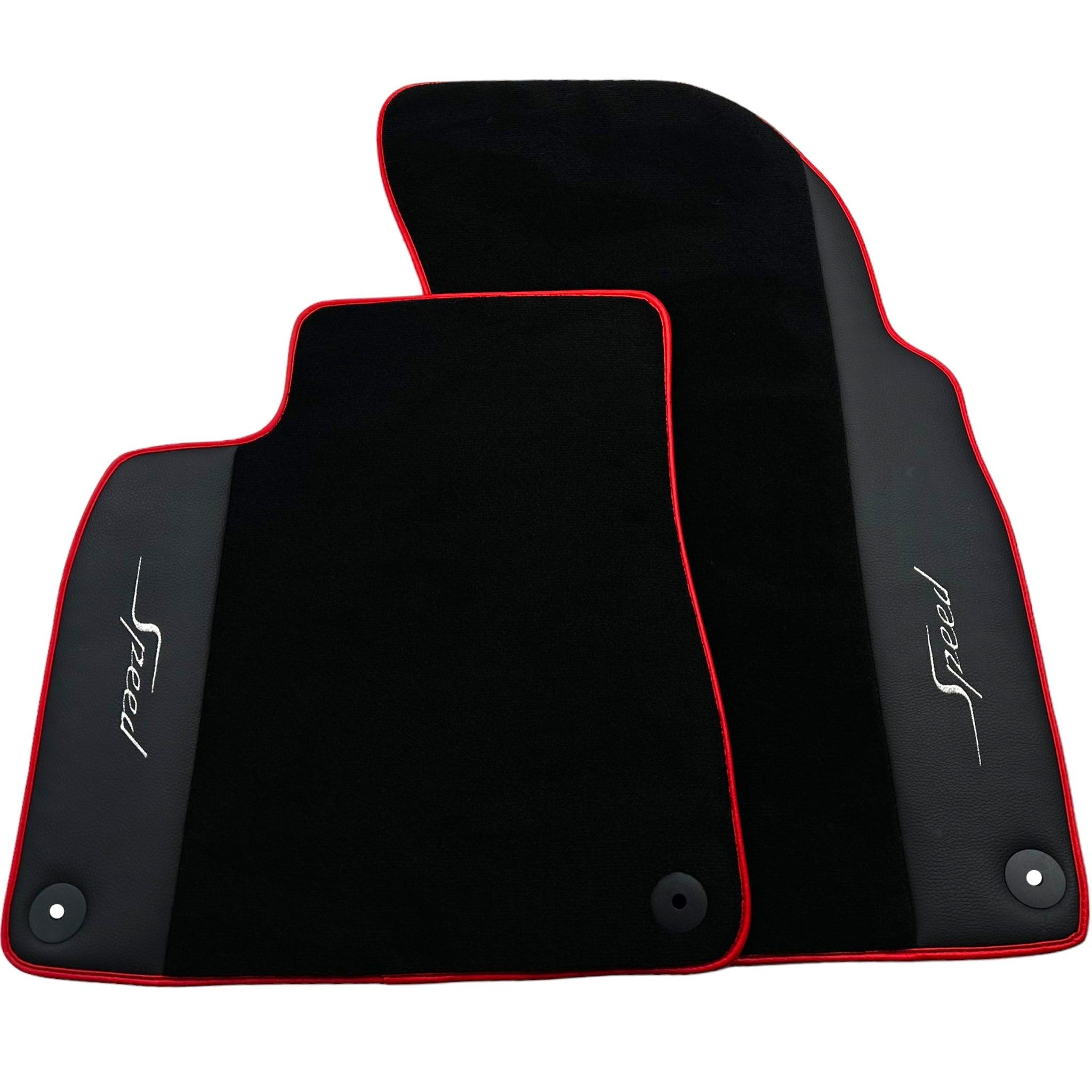 Floor Mats For Bentley Mulsanne (2010–2020) with Leather and Red Trim