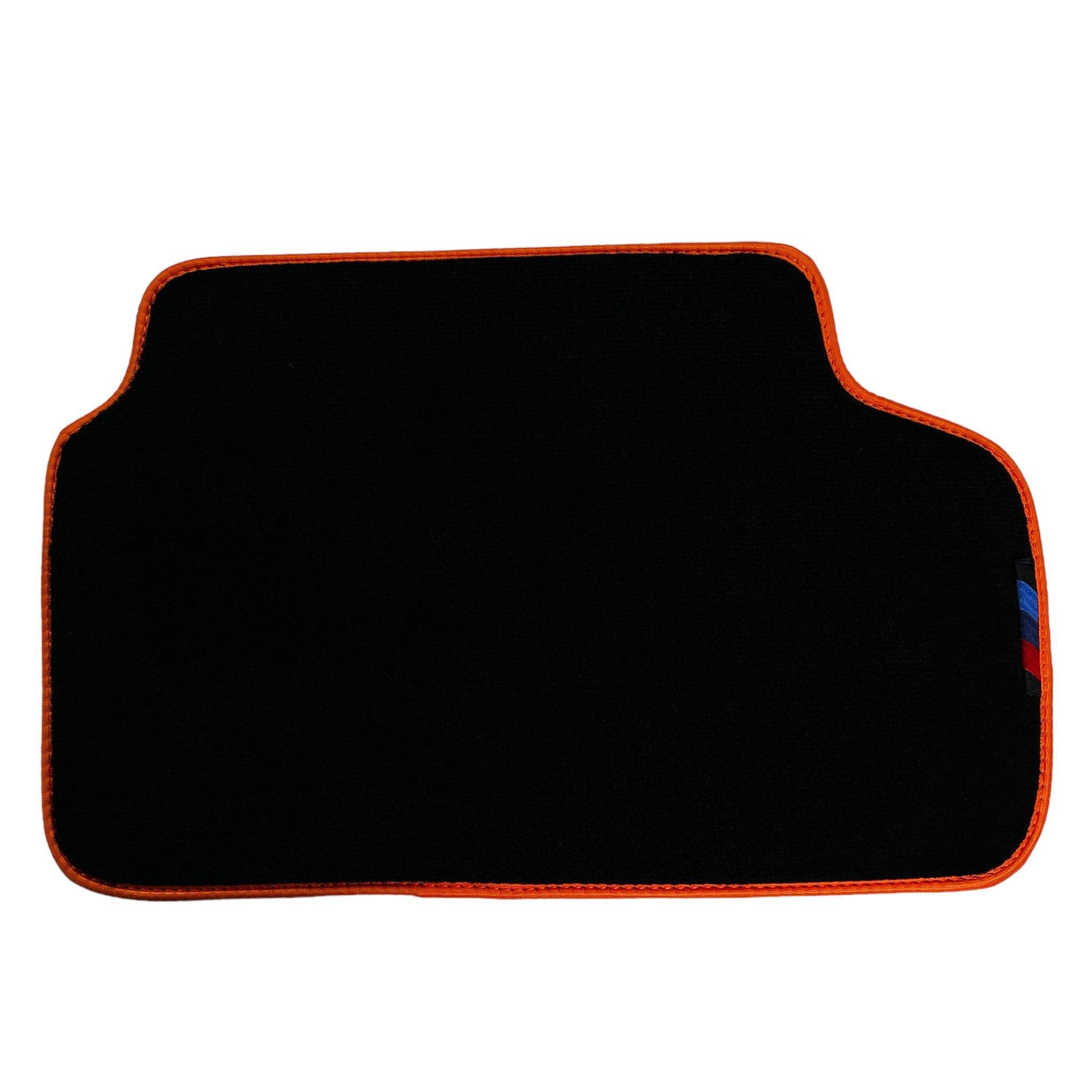 Black Floor Floor Mats For BMW 1 Series E82 | Orange Trim